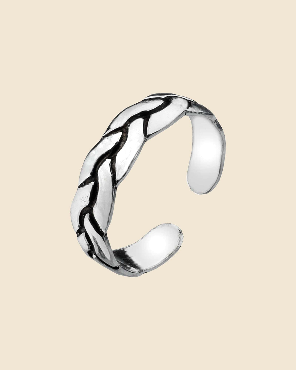 Sterling Silver Plait Toe Ring