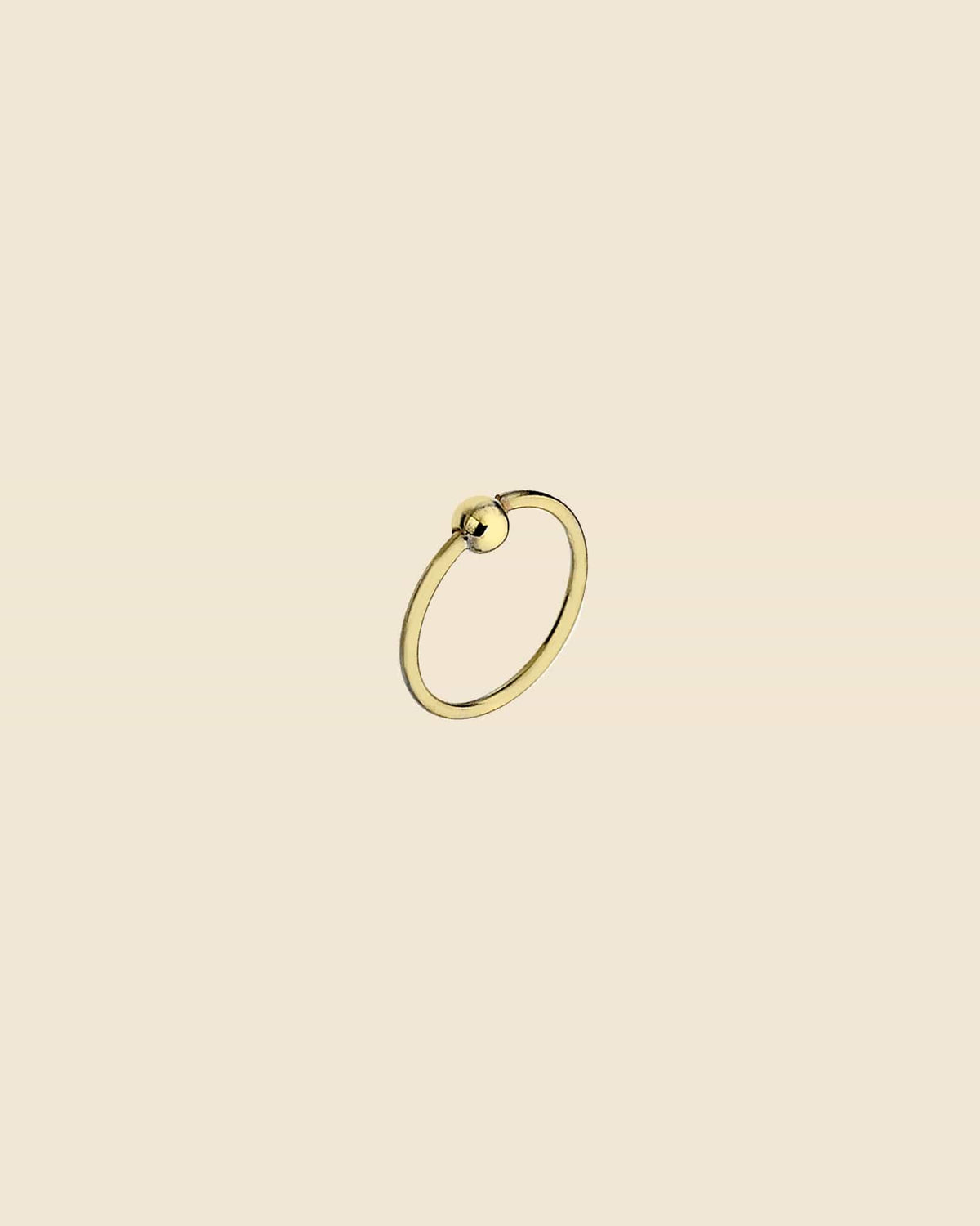 Gold Plated 8mm Ball Nose Hoop