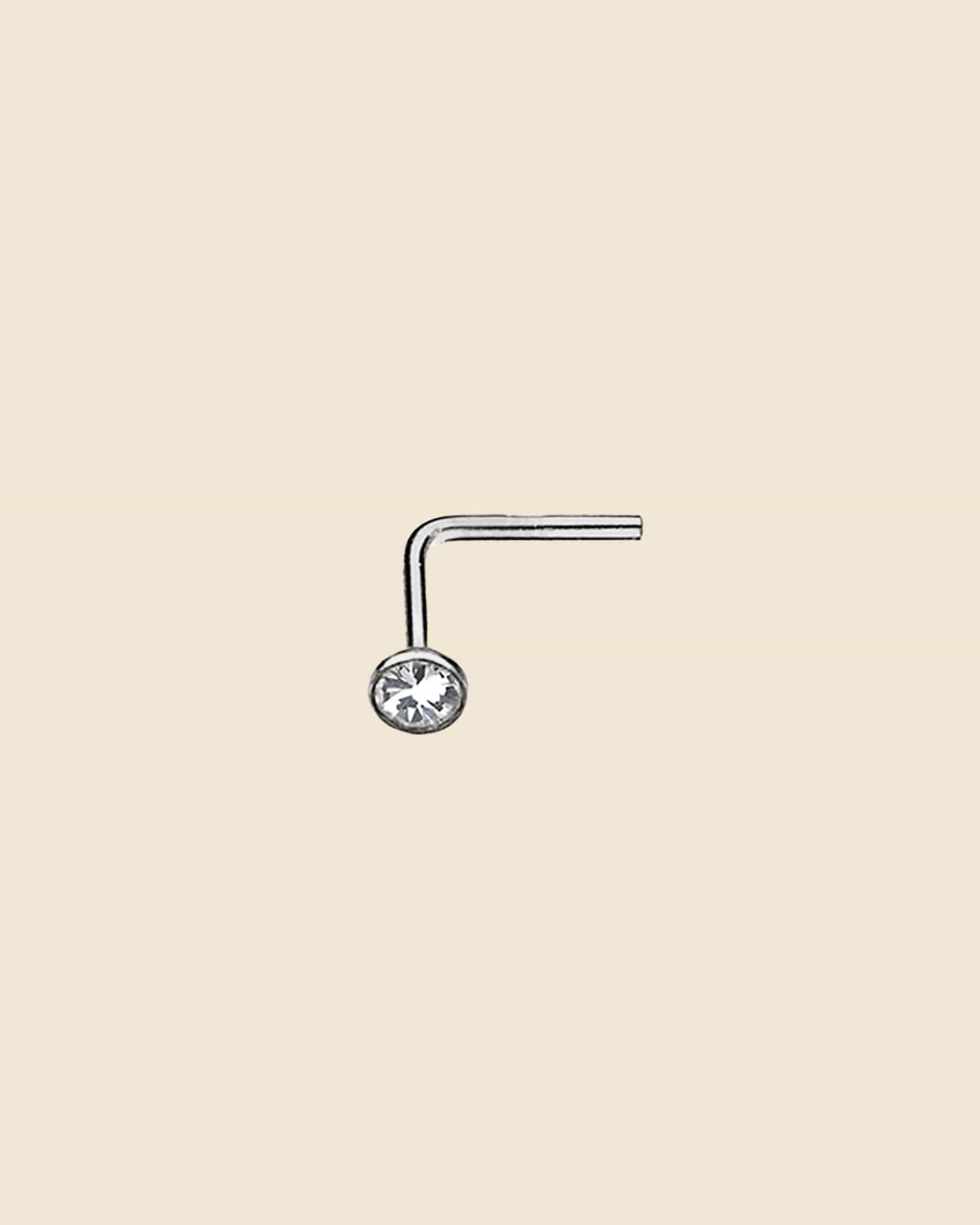 Sterling Silver Simple Crystal Nose Stud