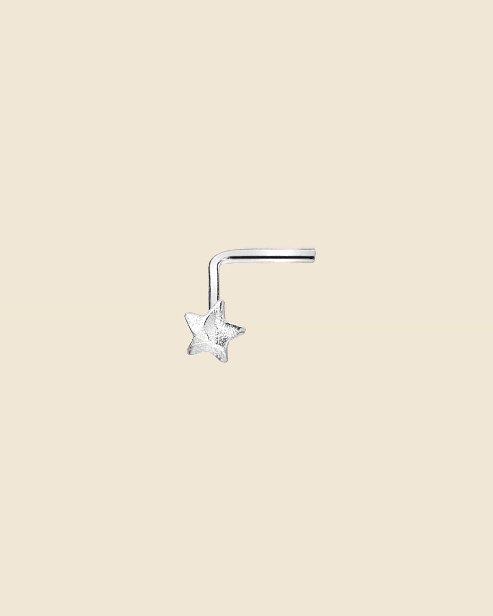 Sterling Silver Tiny Hammered Star Nose Stud