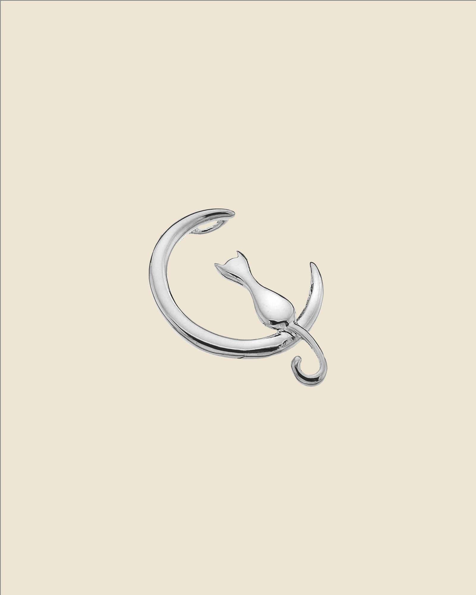 Sterling Silver Celestial Cat Pendant