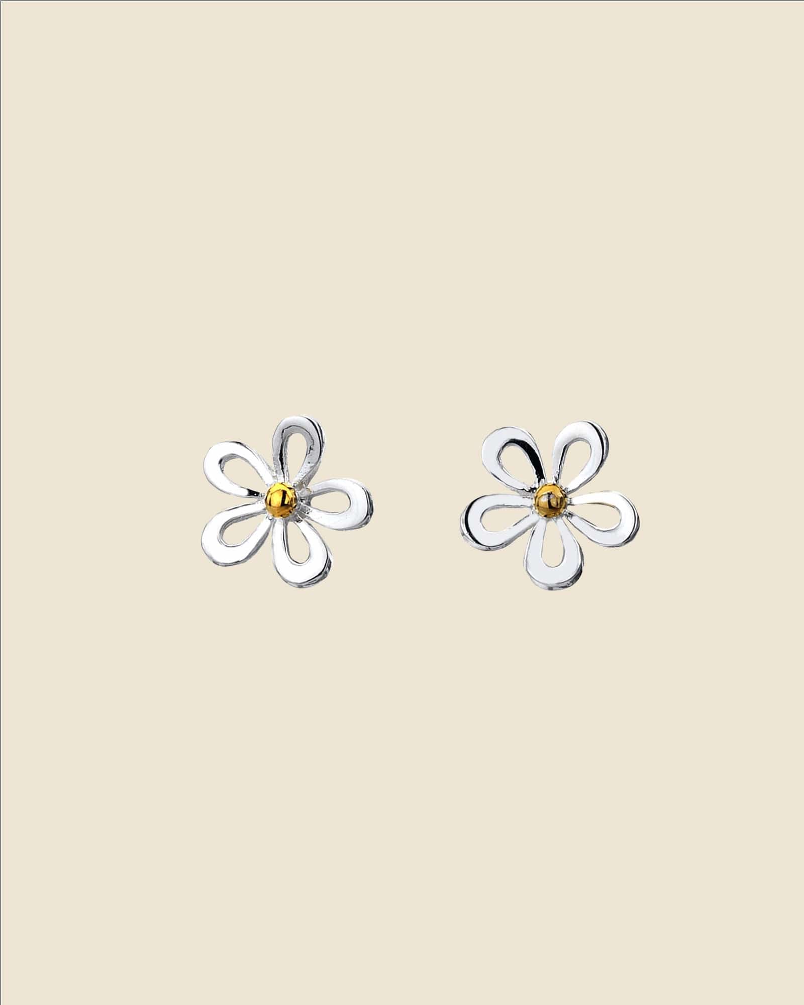 Sterling Silver Cut Out Daisy Earrings