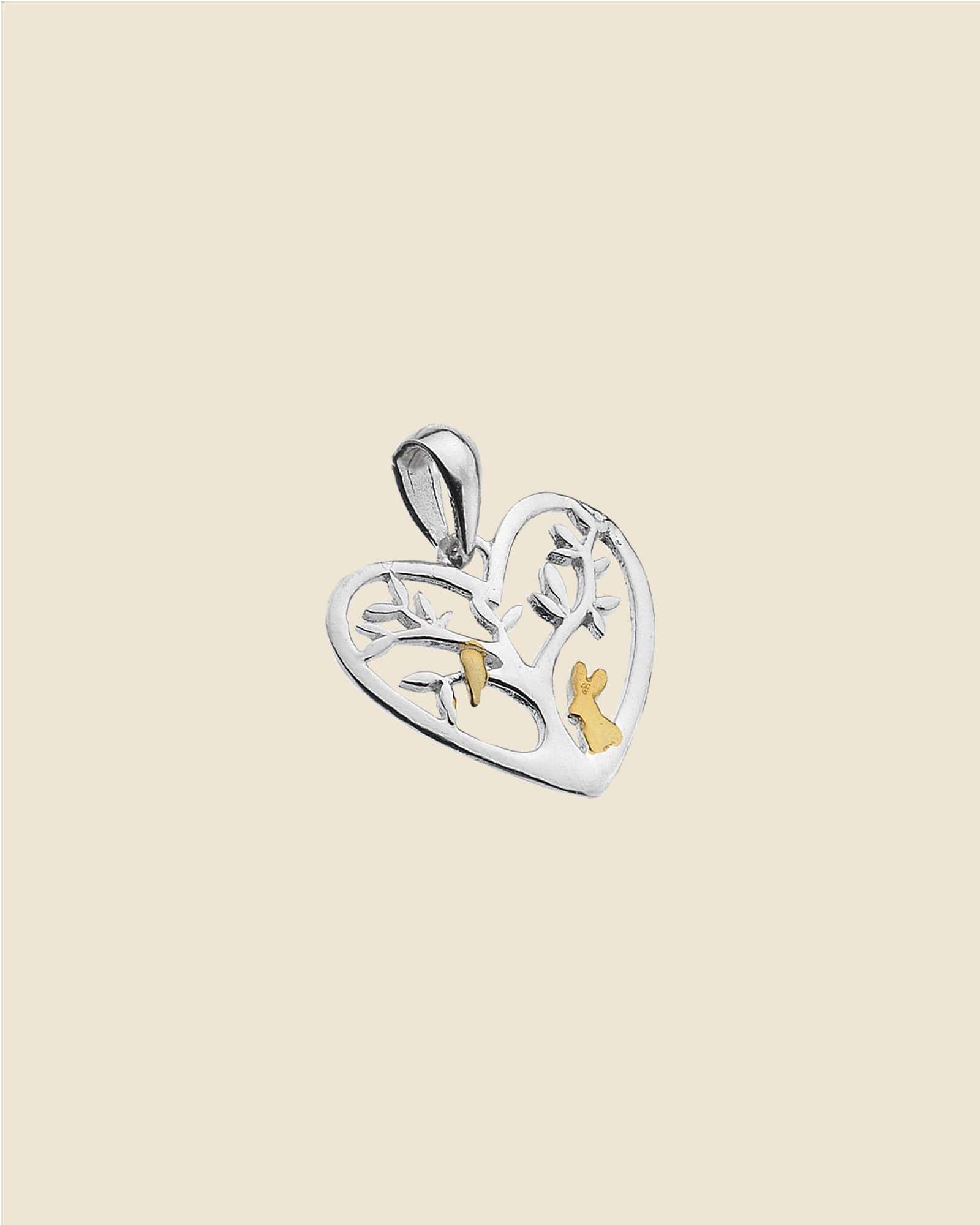 Sterling Silver Tree with Bird and Rabbit Pendant