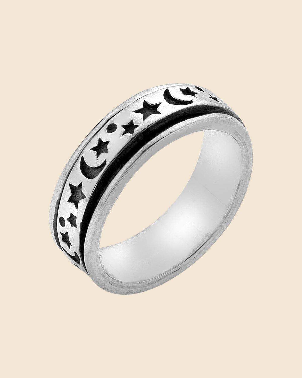 Sterling Silver Celestial Spinner Ring