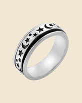 Sterling Silver Celestial Spinner Ring