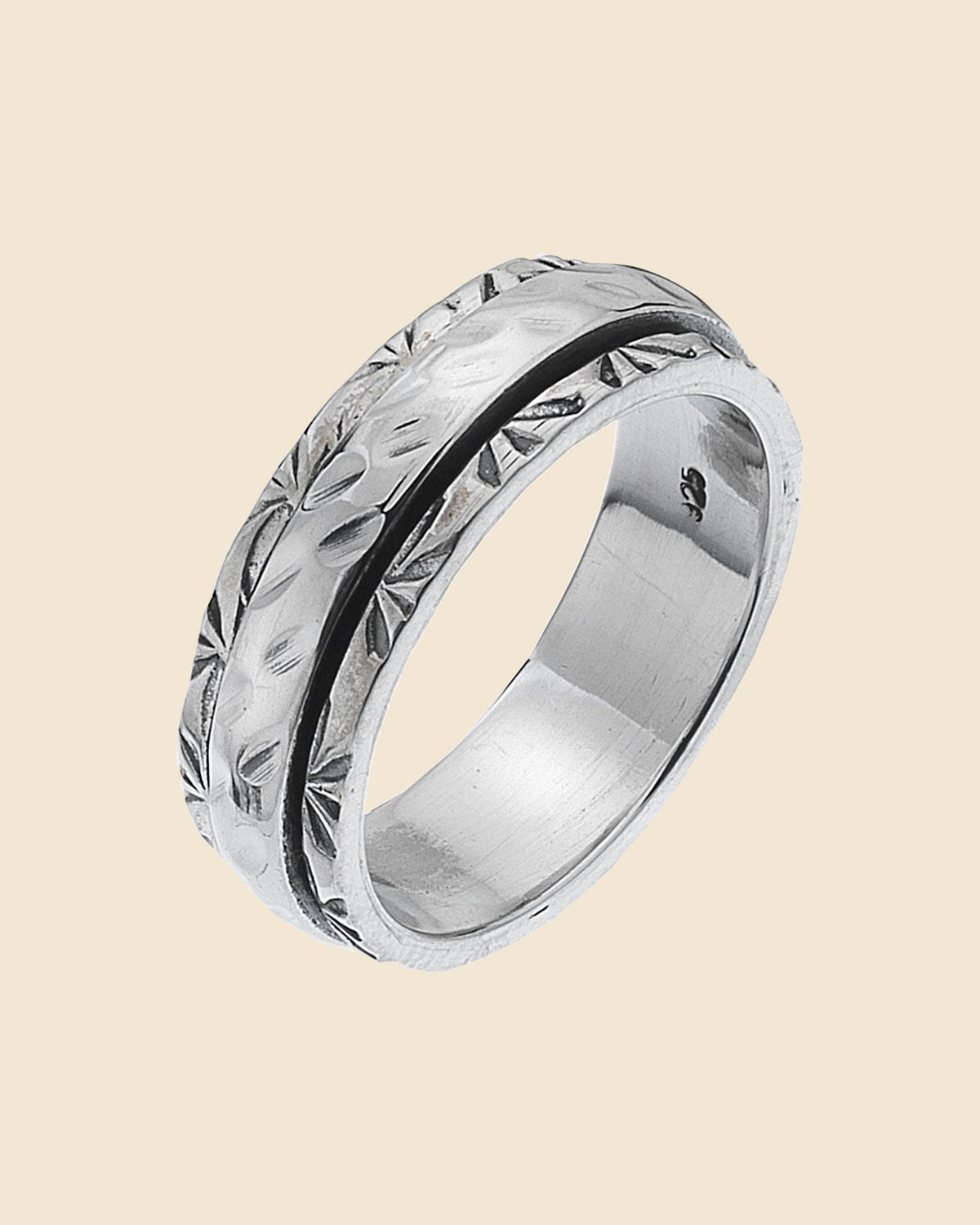 Sterling Silver  Texture Spinner Ring