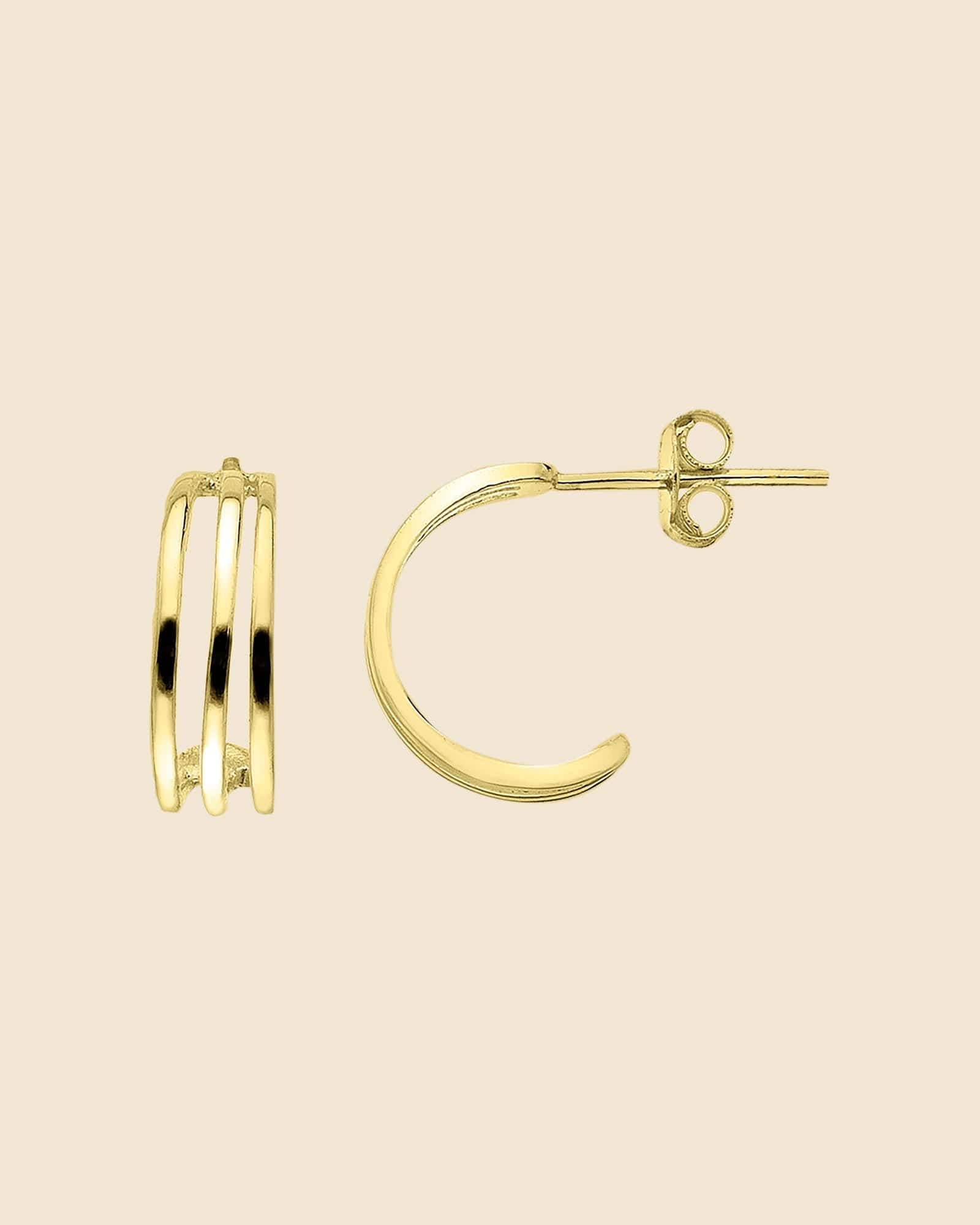 Sterling Silver Triple Split Hoops