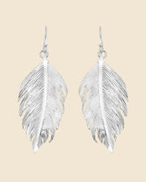 Sterling Silver Large Feather Earrings