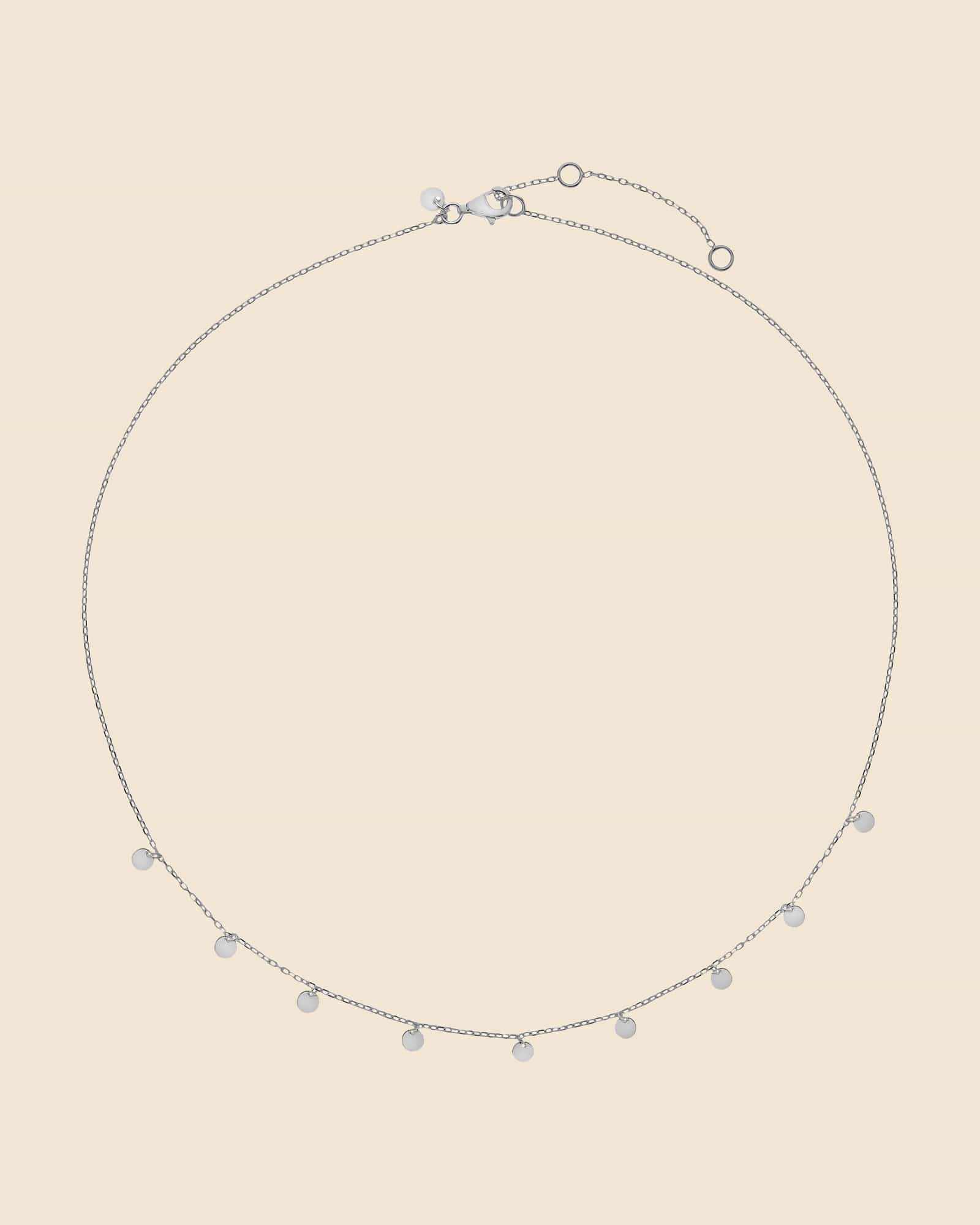 Sterling Silver Coin Charm Station Necklace