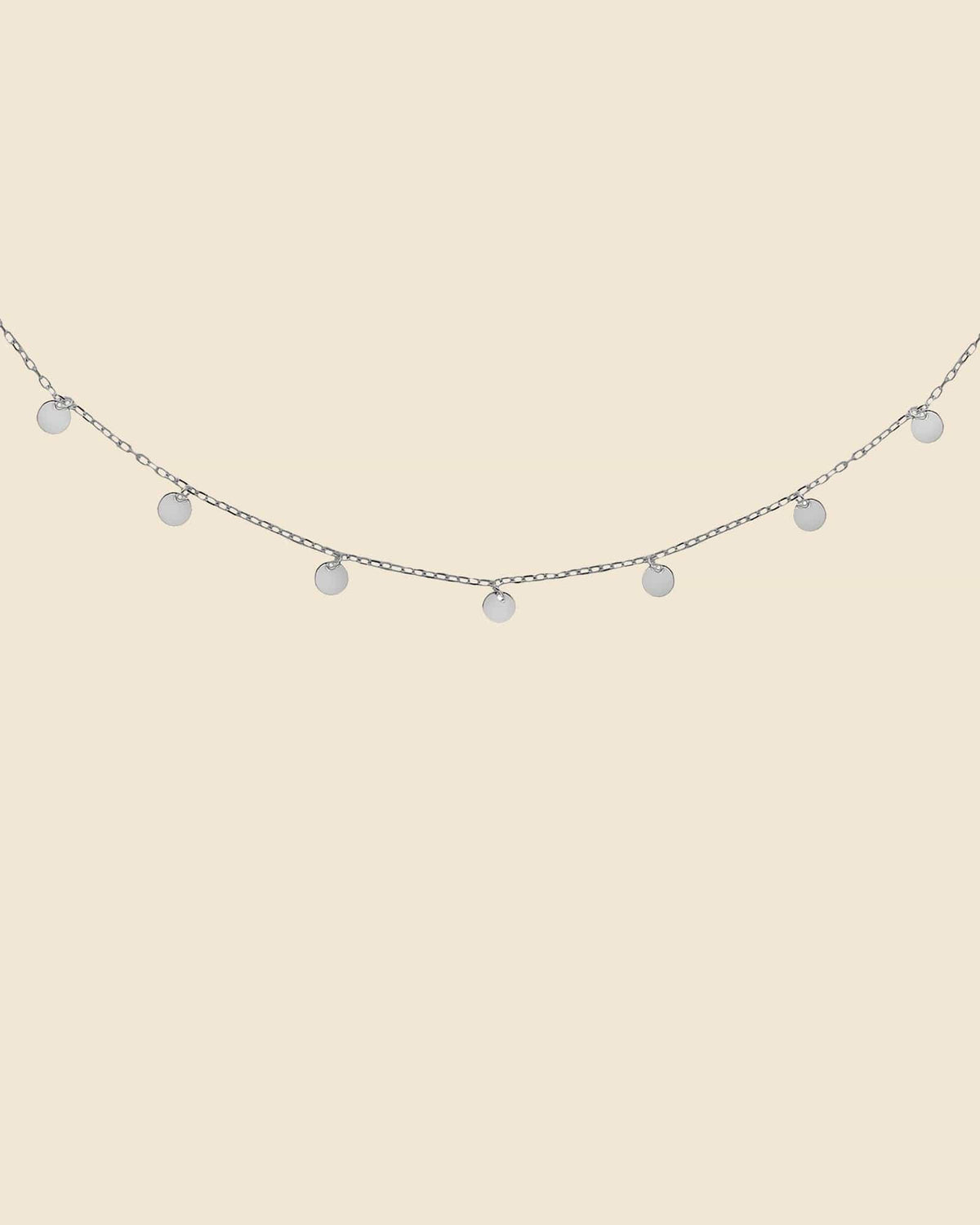 Sterling Silver Coin Charm Station Necklace