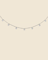 Sterling Silver Coin Charm Station Necklace