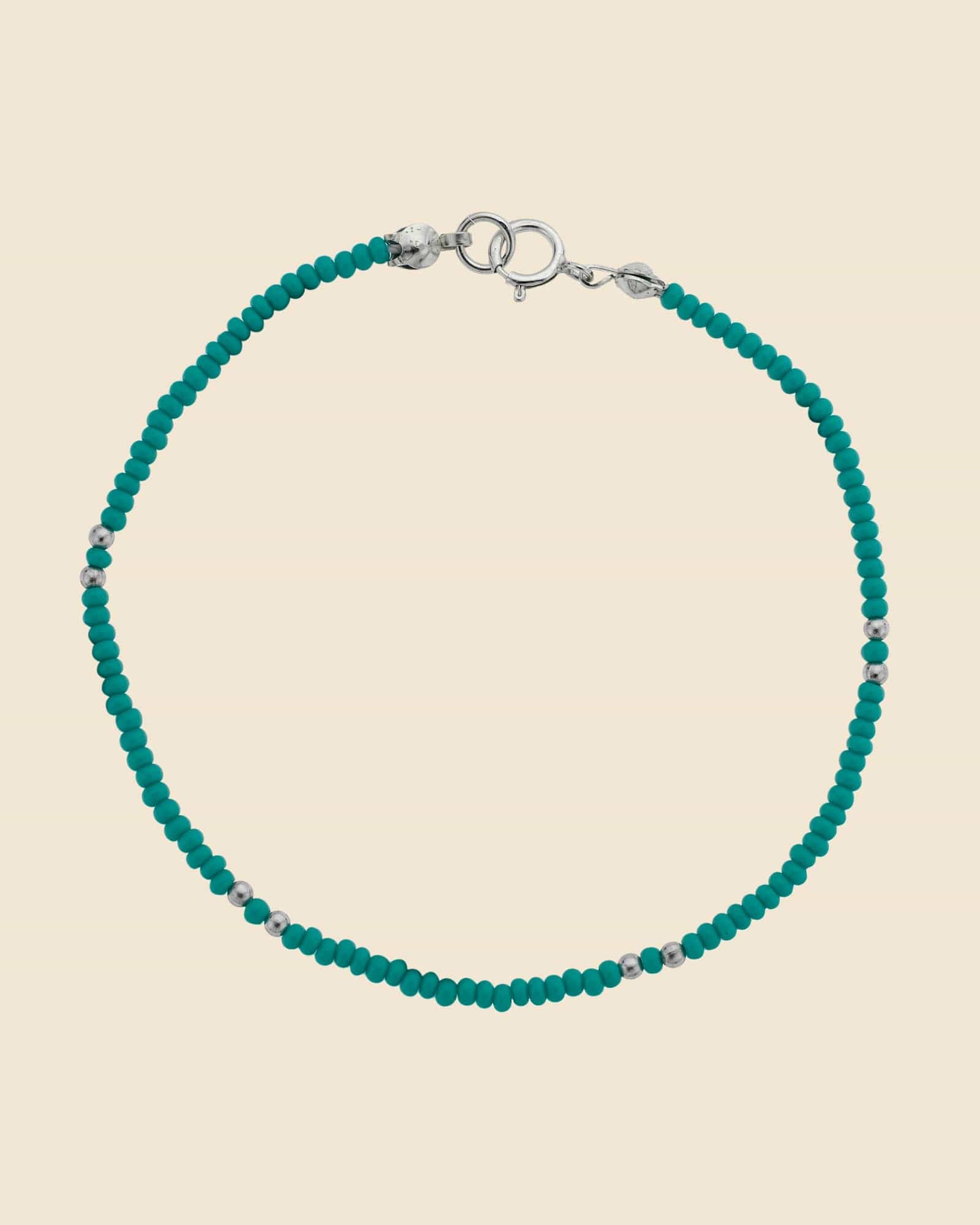 Sterling Silver and Turquoise Mini Bead Bracelet