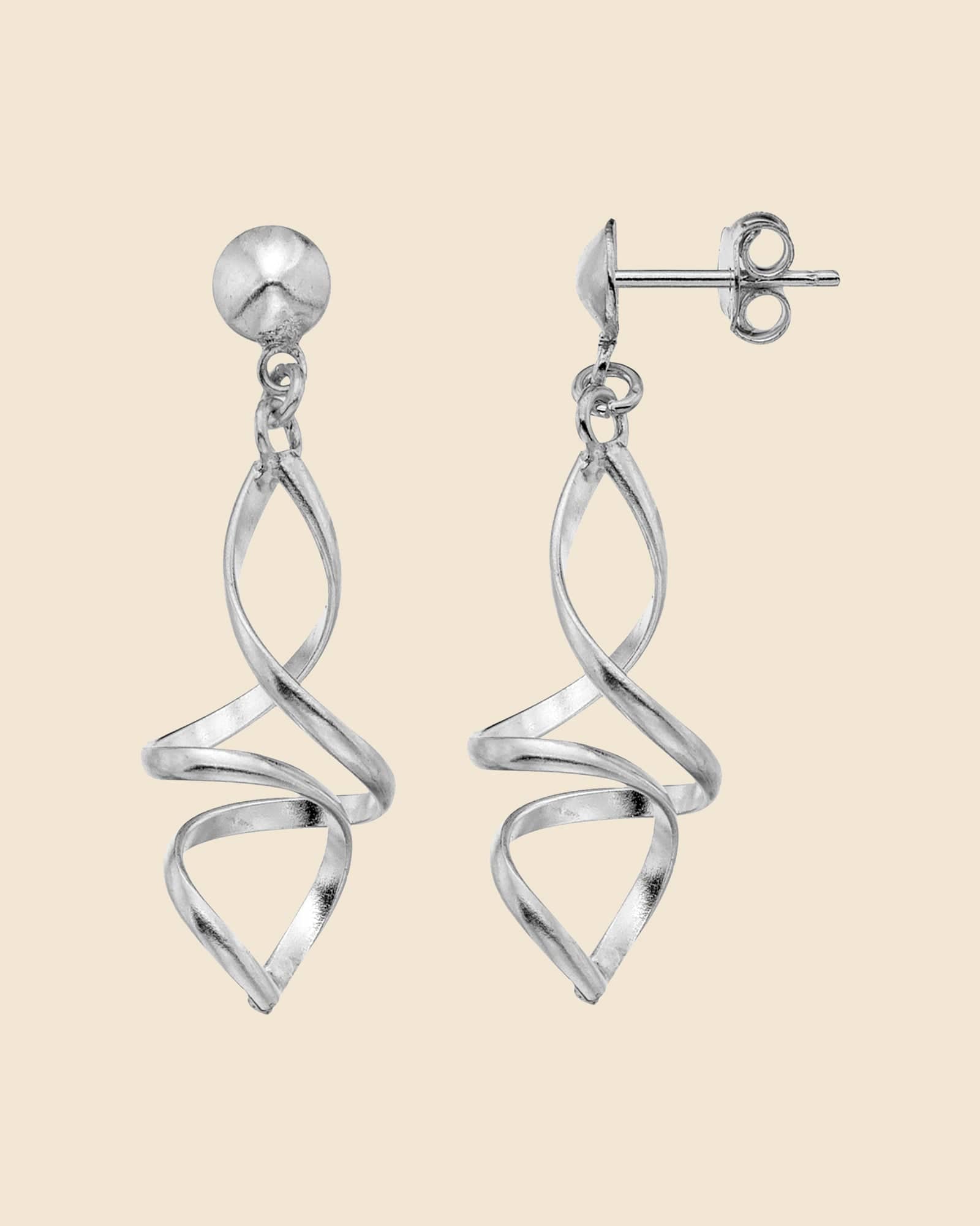 Sterling Silver Spiral Twist Earrings