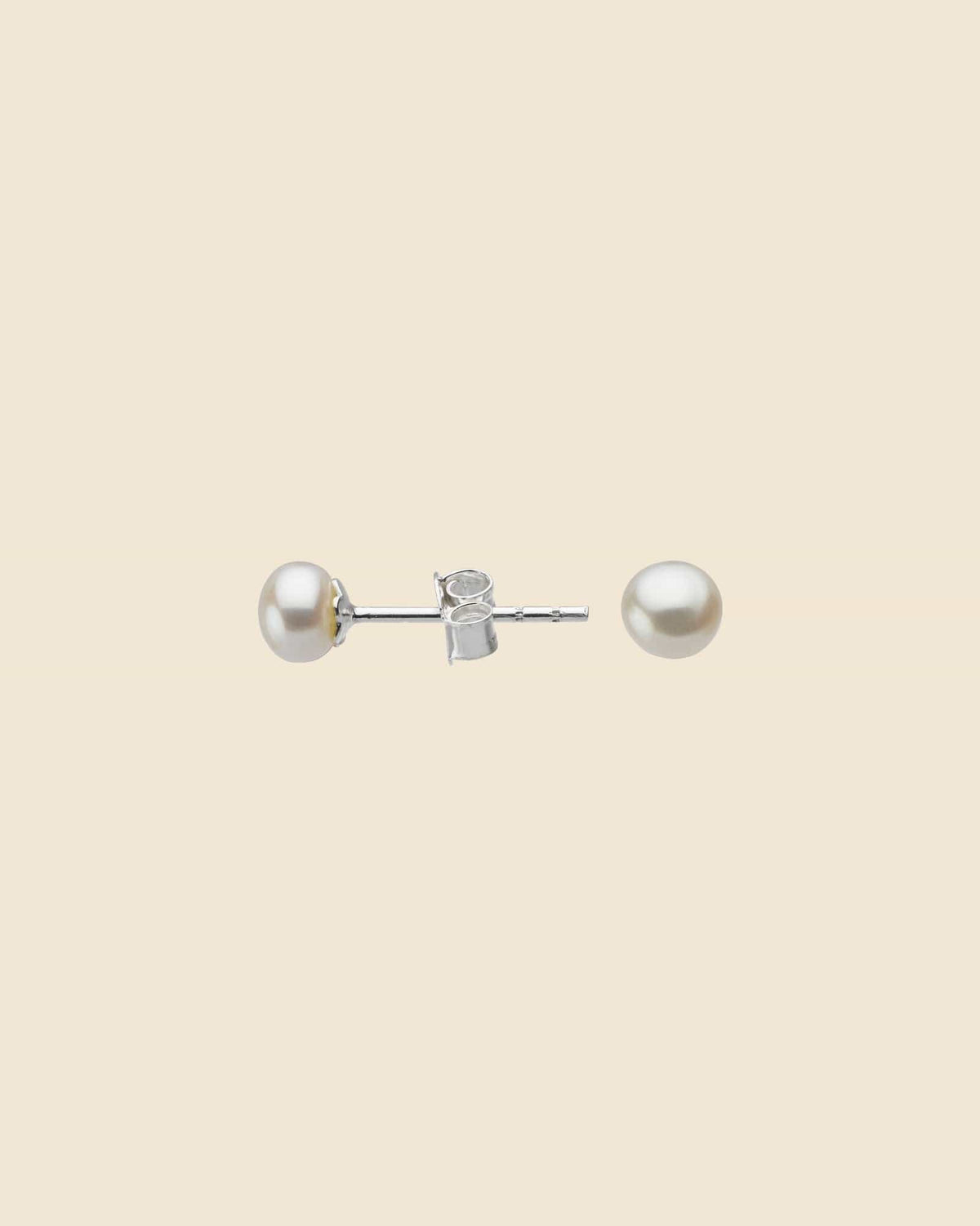 5mm Ivory Freshwater Pearl and Sterling Silver Studs