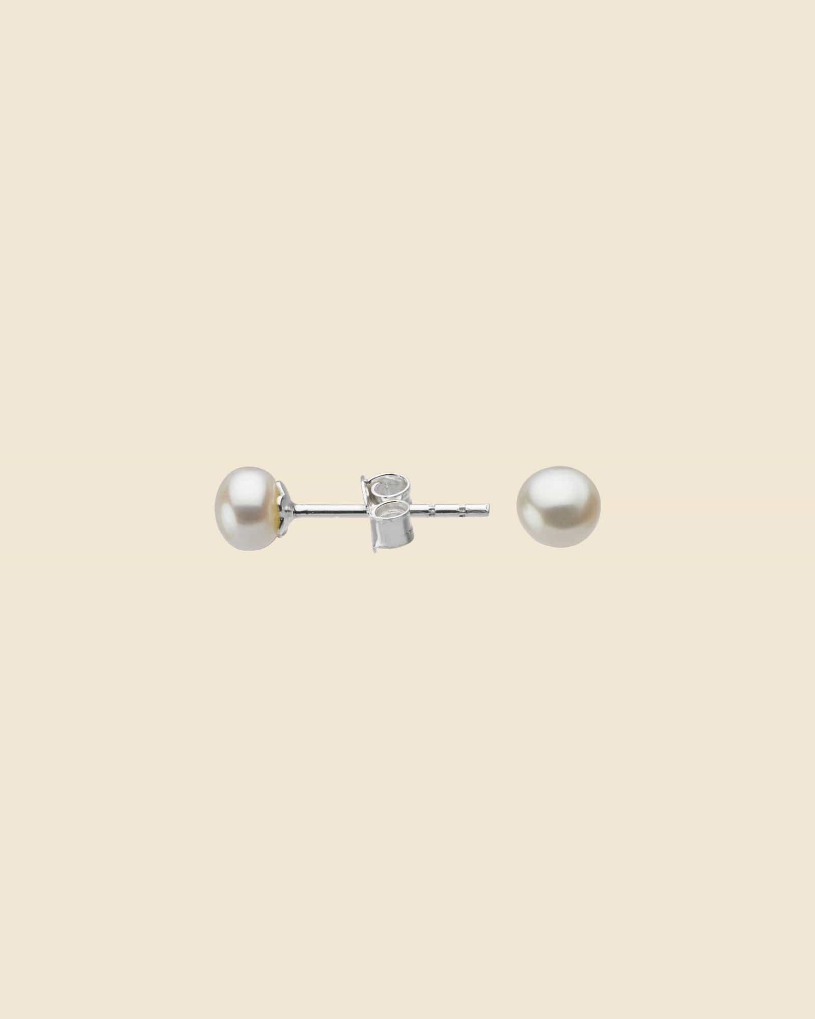 5mm Ivory Freshwater Pearl and Sterling Silver Studs