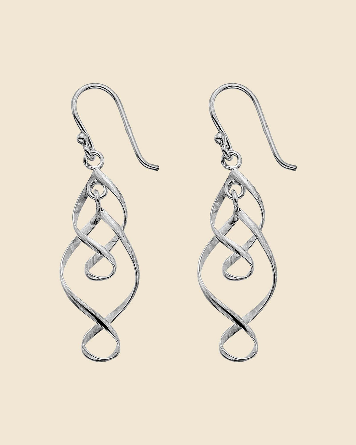 Sterling Silver Figure of 8 Drop Earrings
