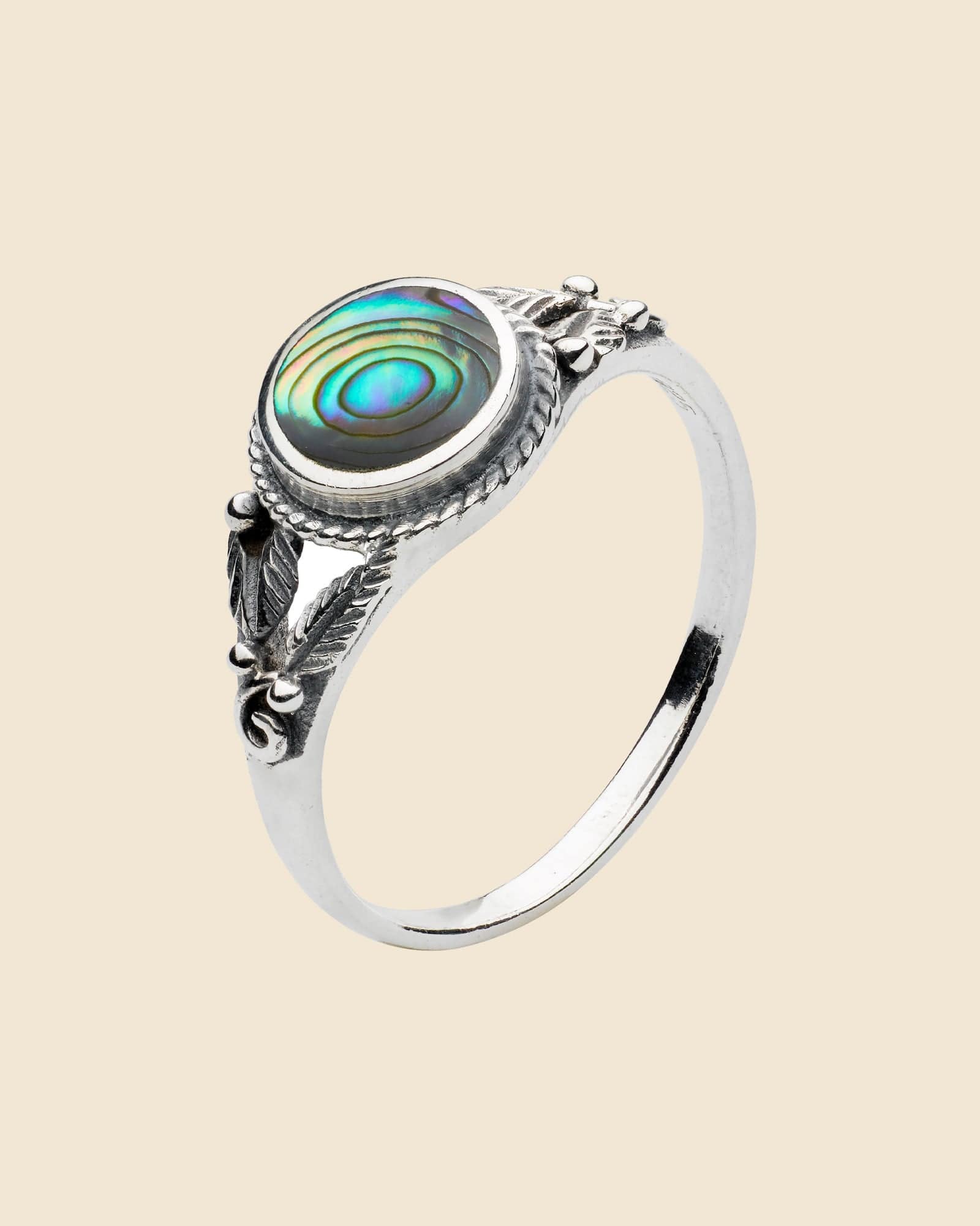 Sterling Silver Boho Paua Shell Ring