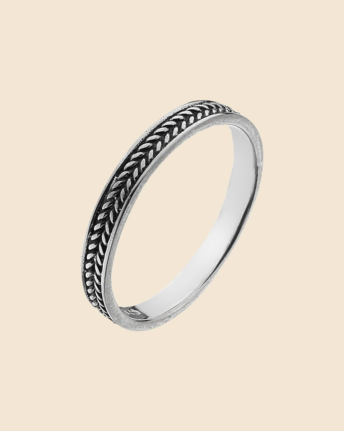 Sterling Silver  Herringbone Ring
