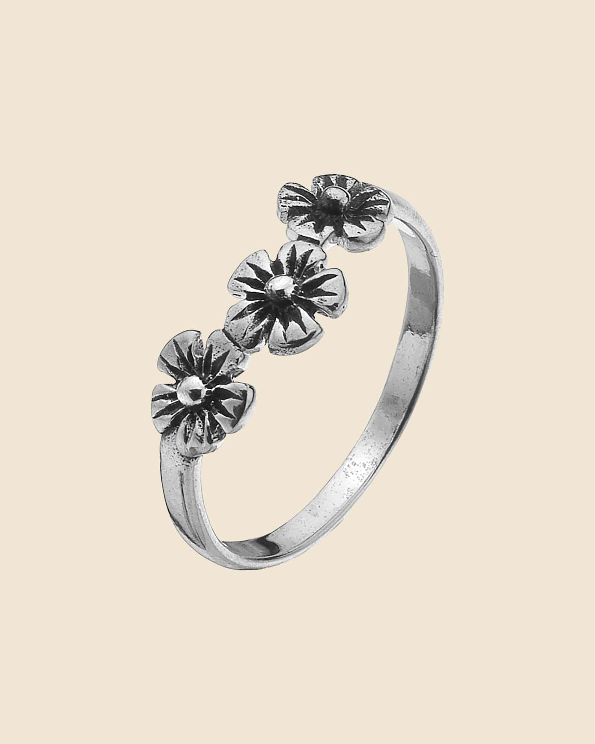 Sterling Silver Trio Flower Ring