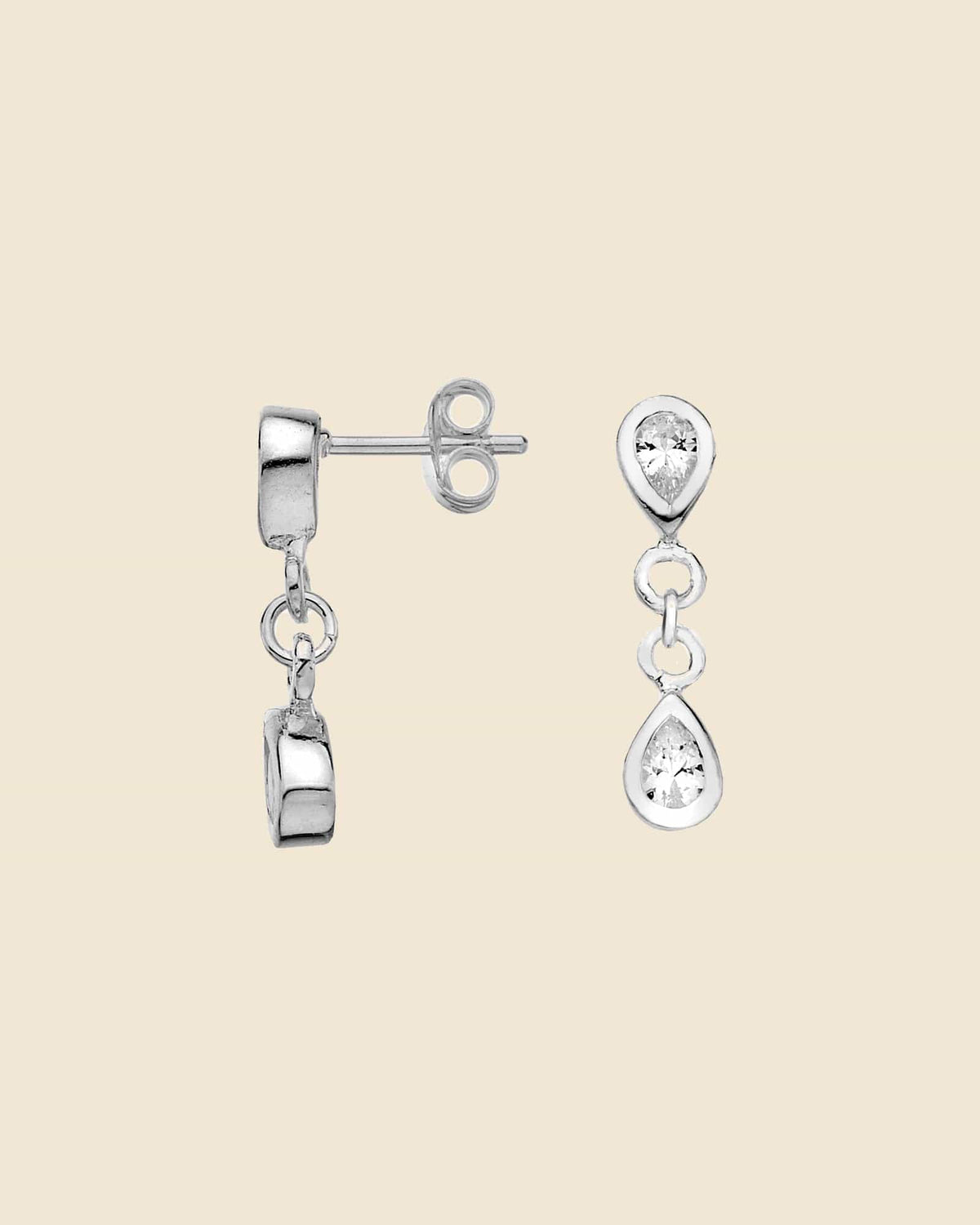 Cubic Zirconia Raindrop Earrings