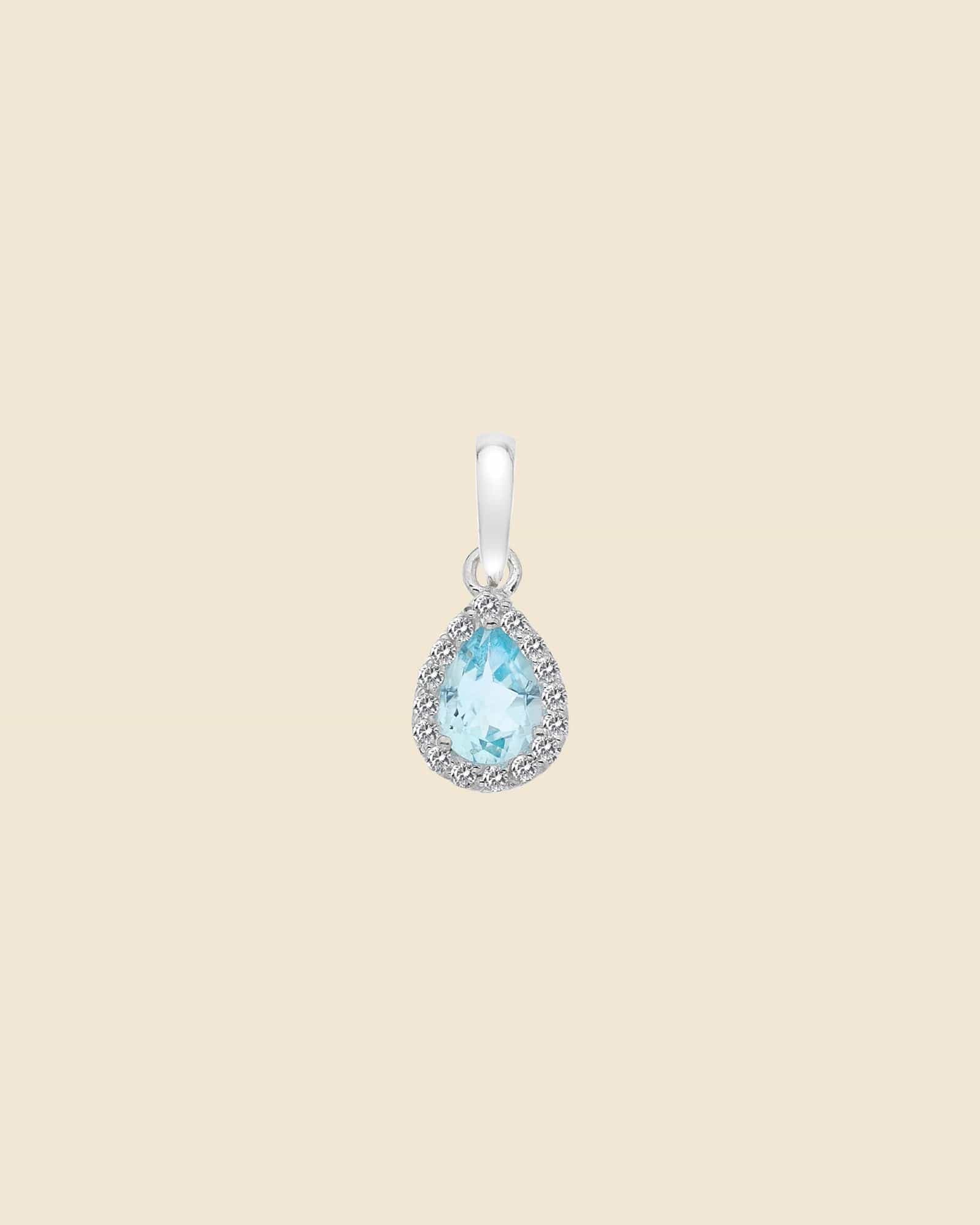 Small Blue Topaz Teardrop Pendant