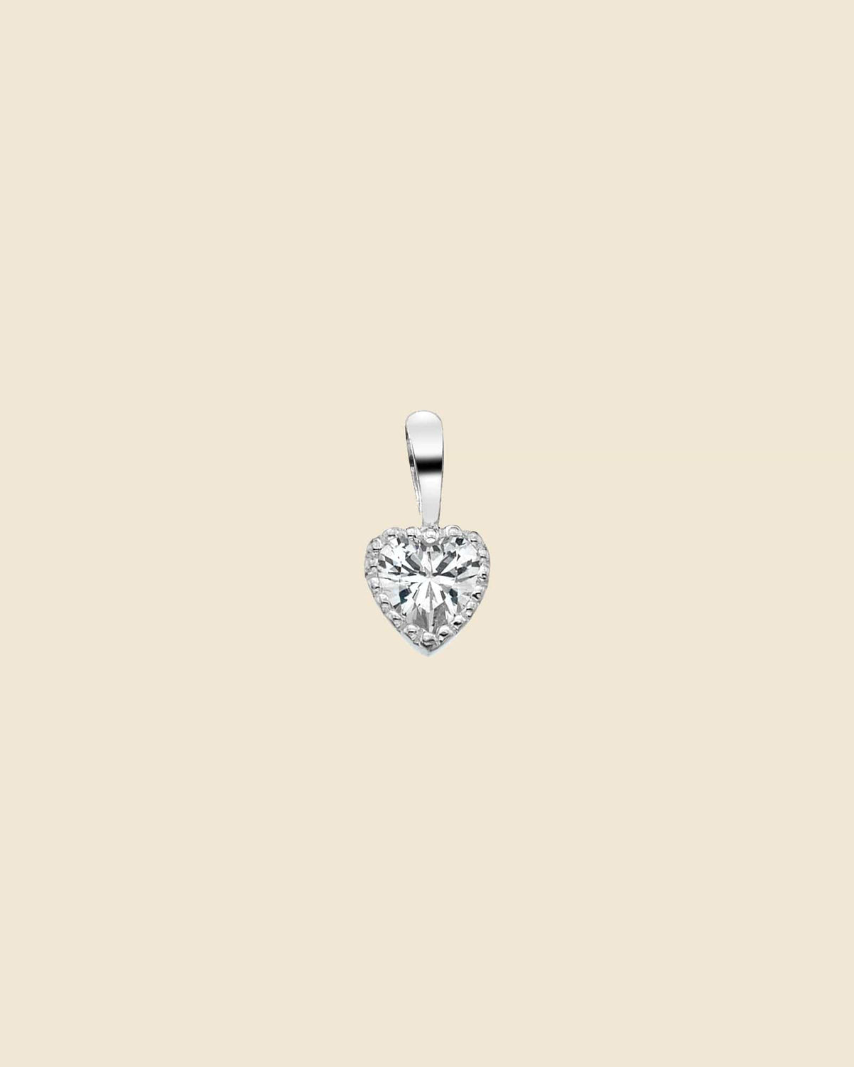 Sterling Silver and Cubic Zirconia Bobble Heart Pendant