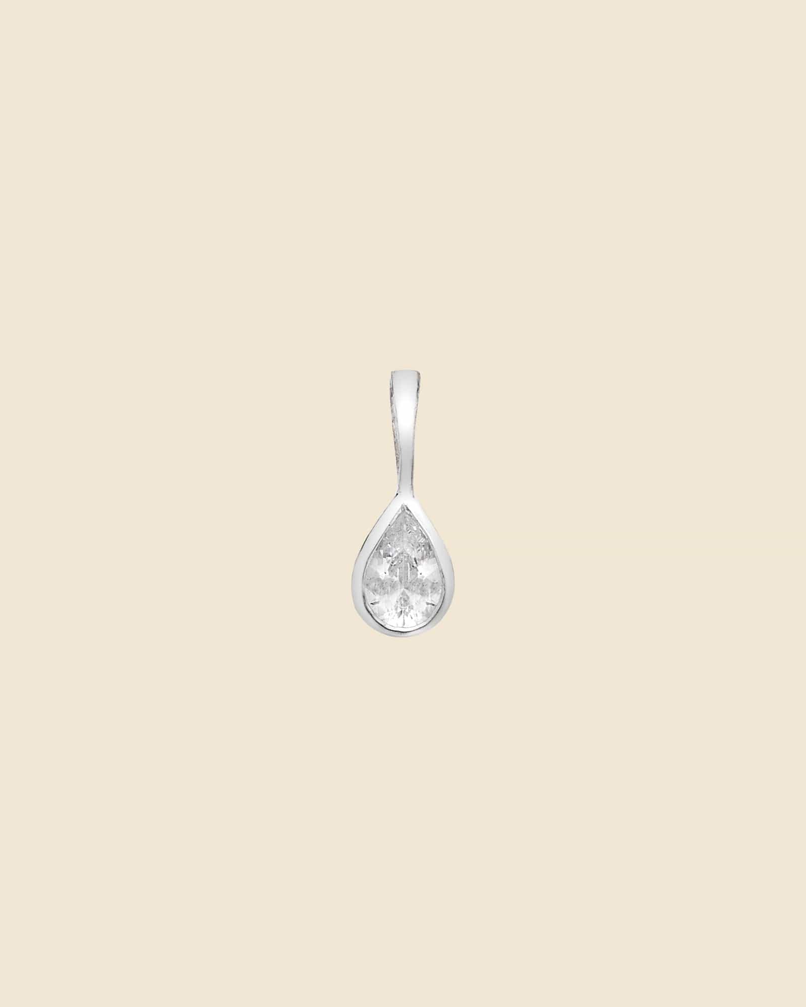 Cubic Zirconia Set Small Teardrop Pendant