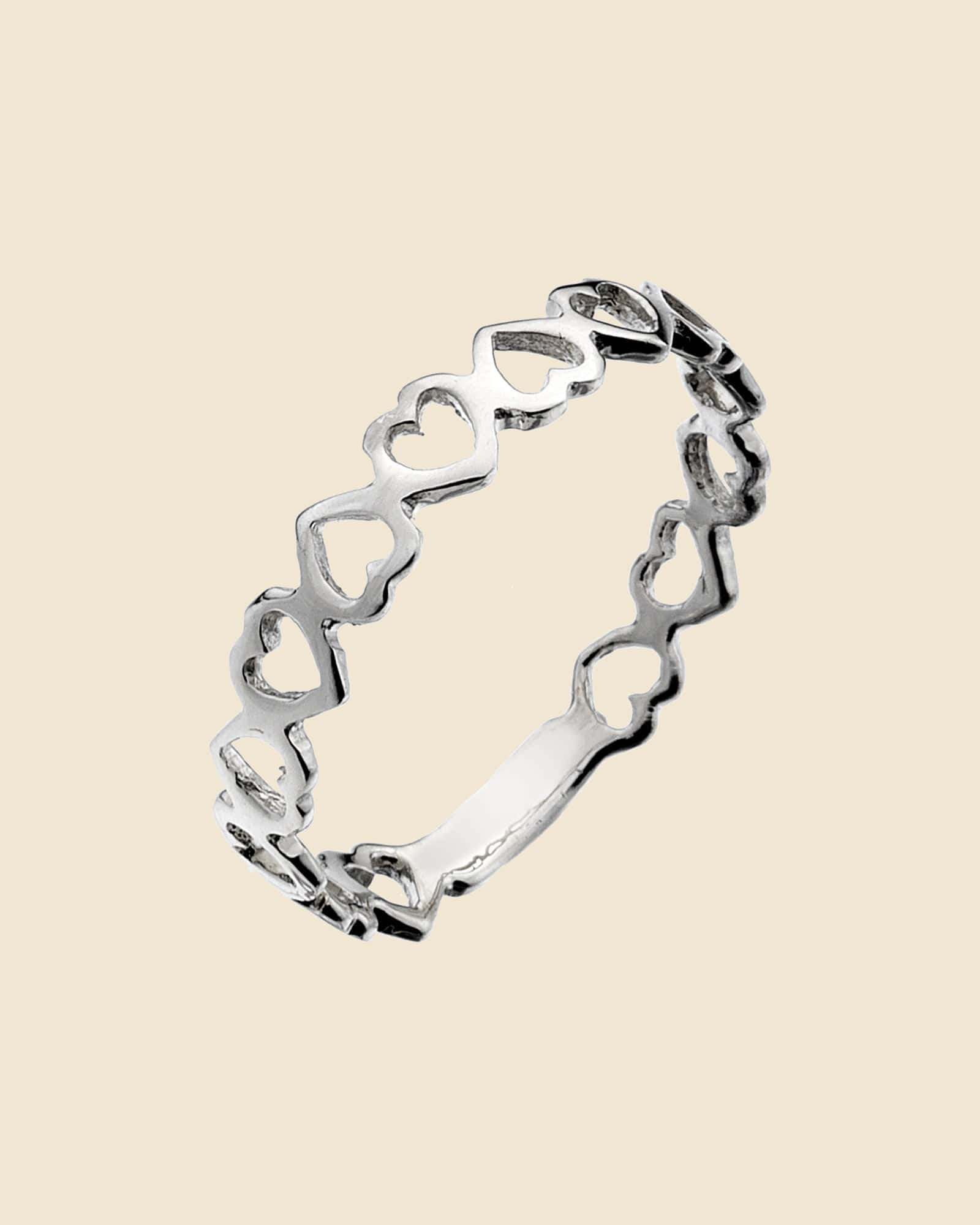 Sterling Silver Open Heart Band Ring