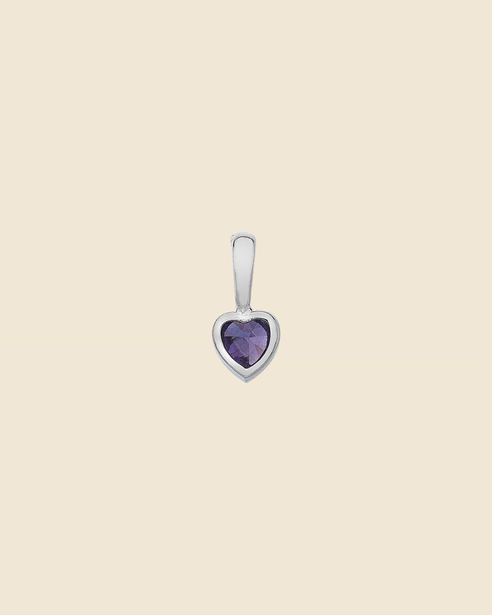 Sterling Silver and Amethyst Heart Pendant