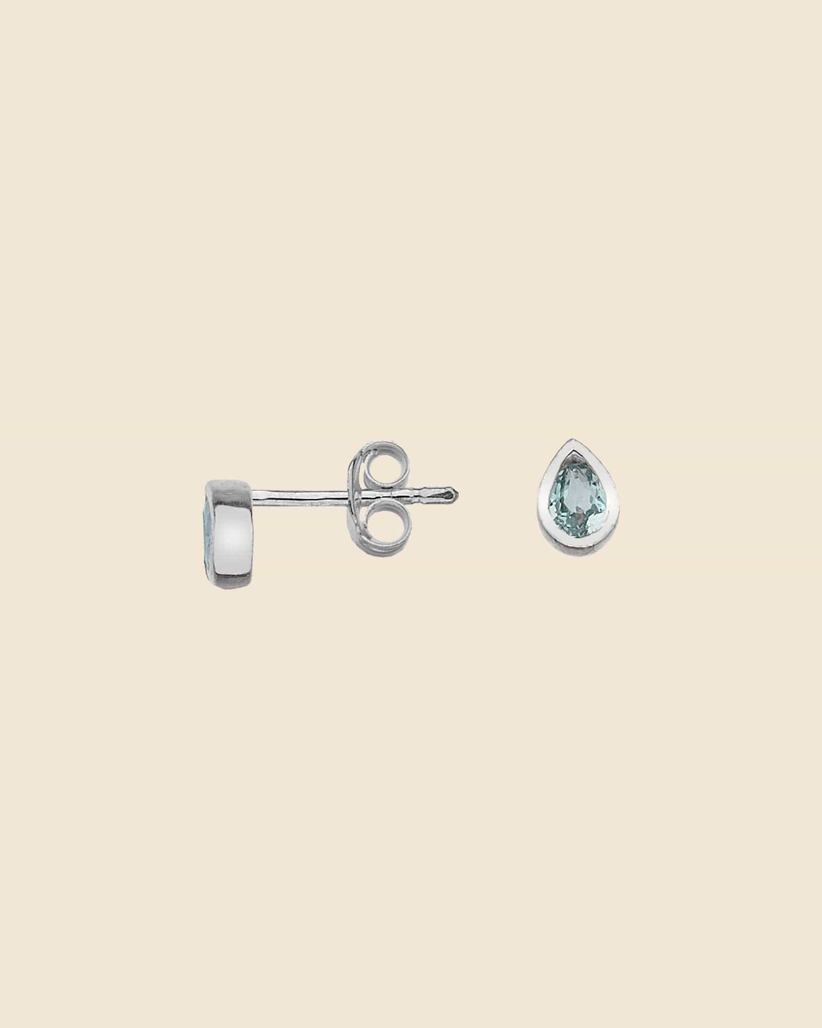 Blue Topaz Small Teardrop Studs