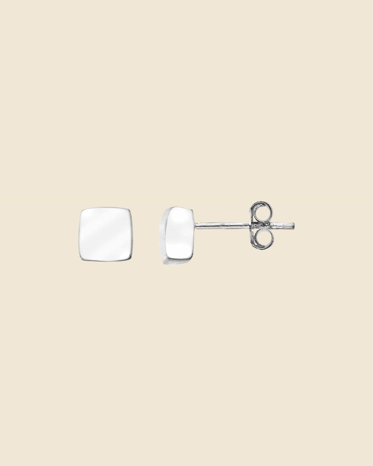 Sterling Silver Simple Square Studs