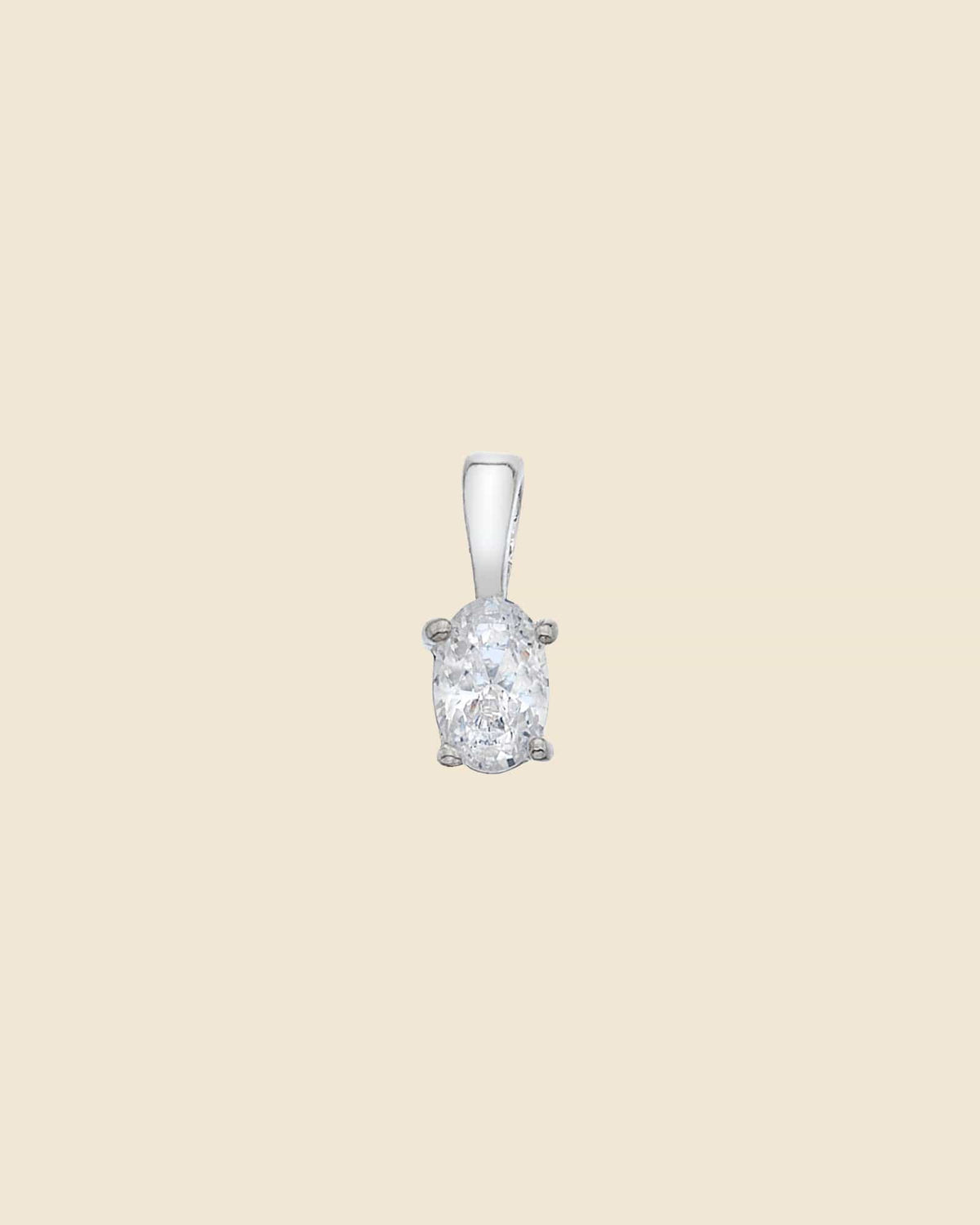 Small Sterling Silver and Cubic Zirconia Pendant