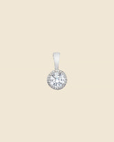 Small Sterling Silver and Cubic Zirconia Round Pendant