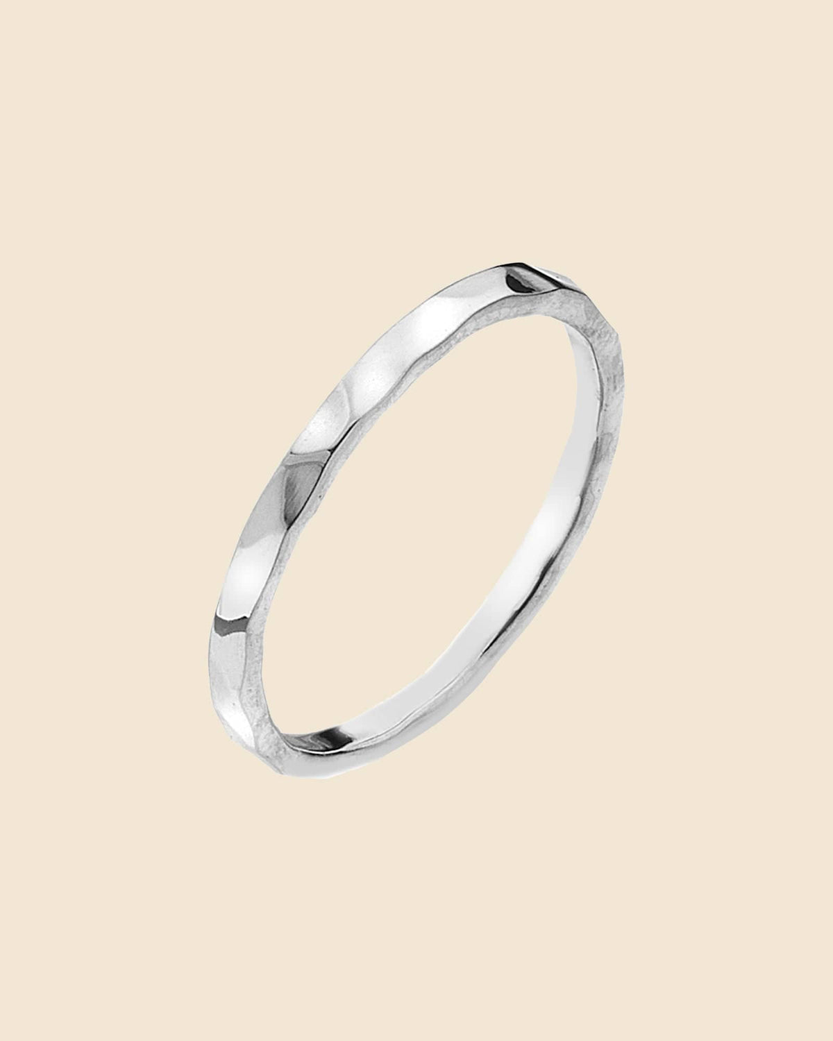 Sterling Silver Narrow Hammered Band