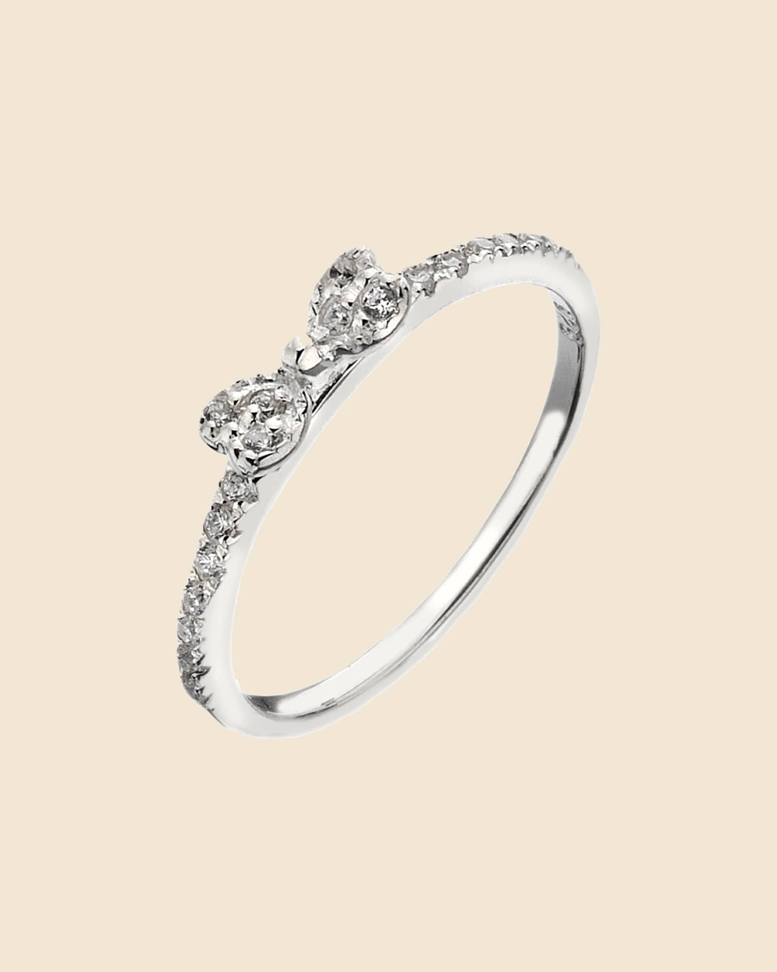 Sterling Silver and Cubic Zirconia Bow Ring