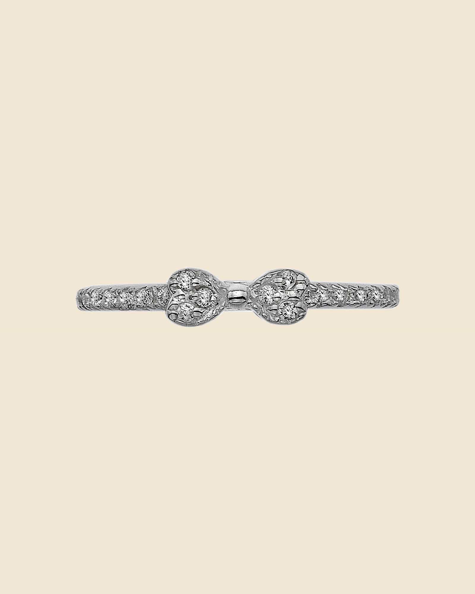 Sterling Silver and Cubic Zirconia Bow Ring