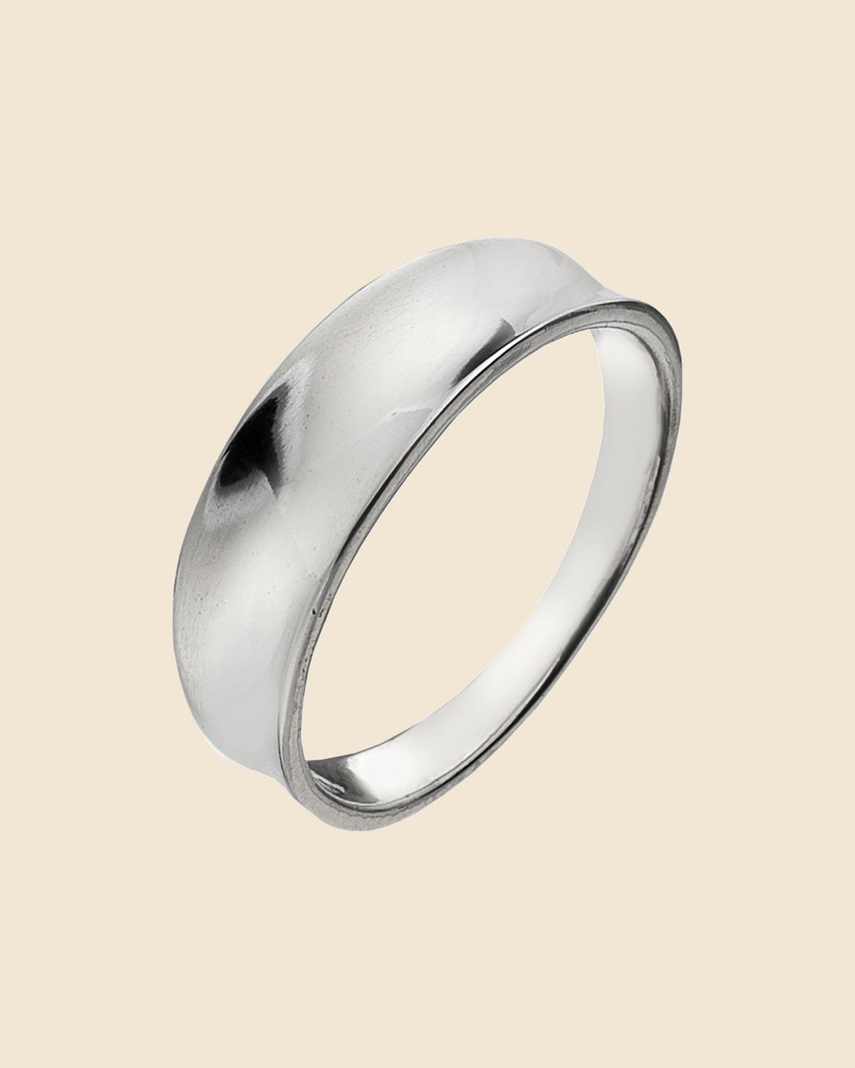 Sterling Silver Small Concave Ring