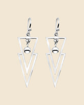 Sterling Silver Art Deco Triangle Drop Earrings