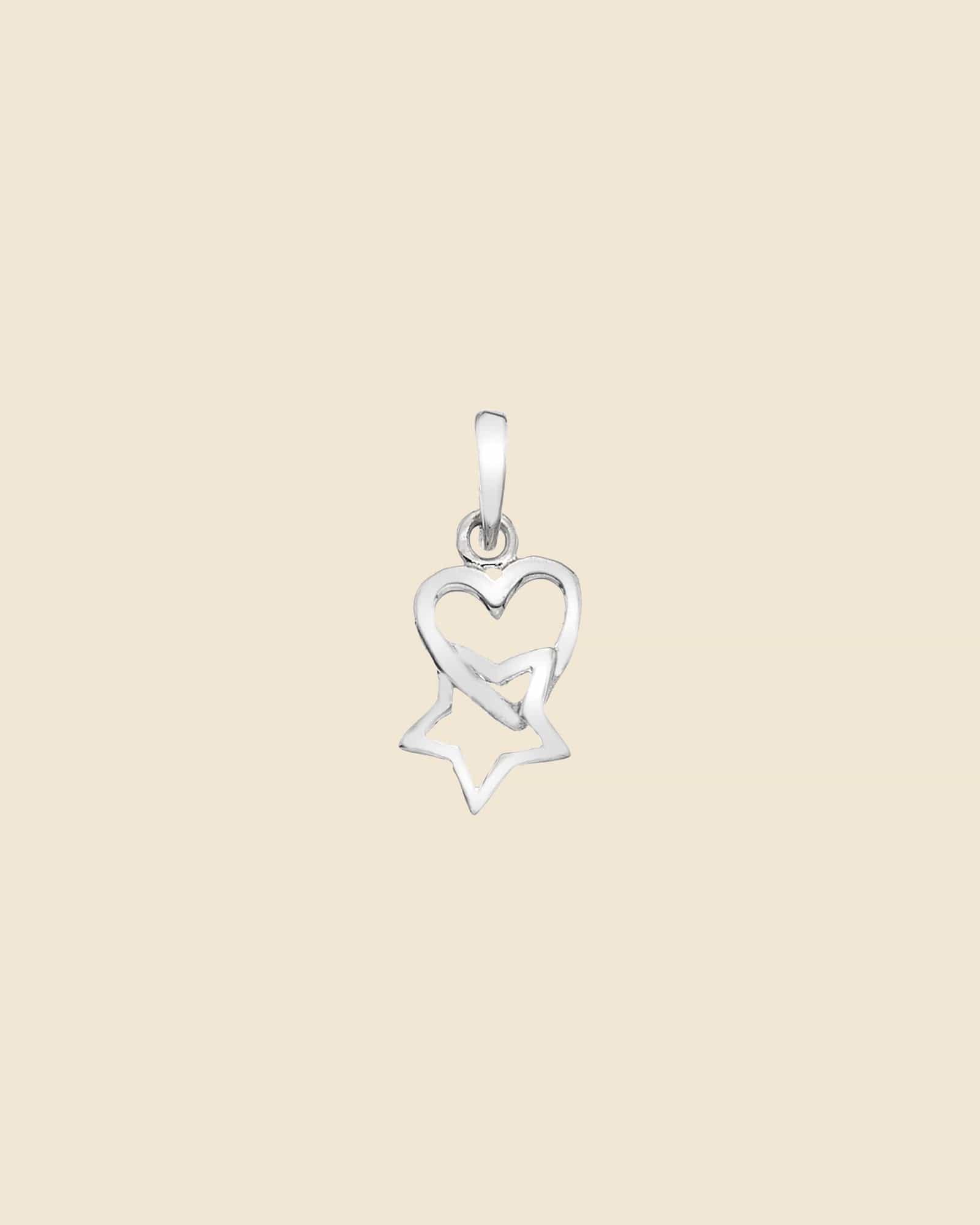 Sterling Silver Heart and Star Pendant