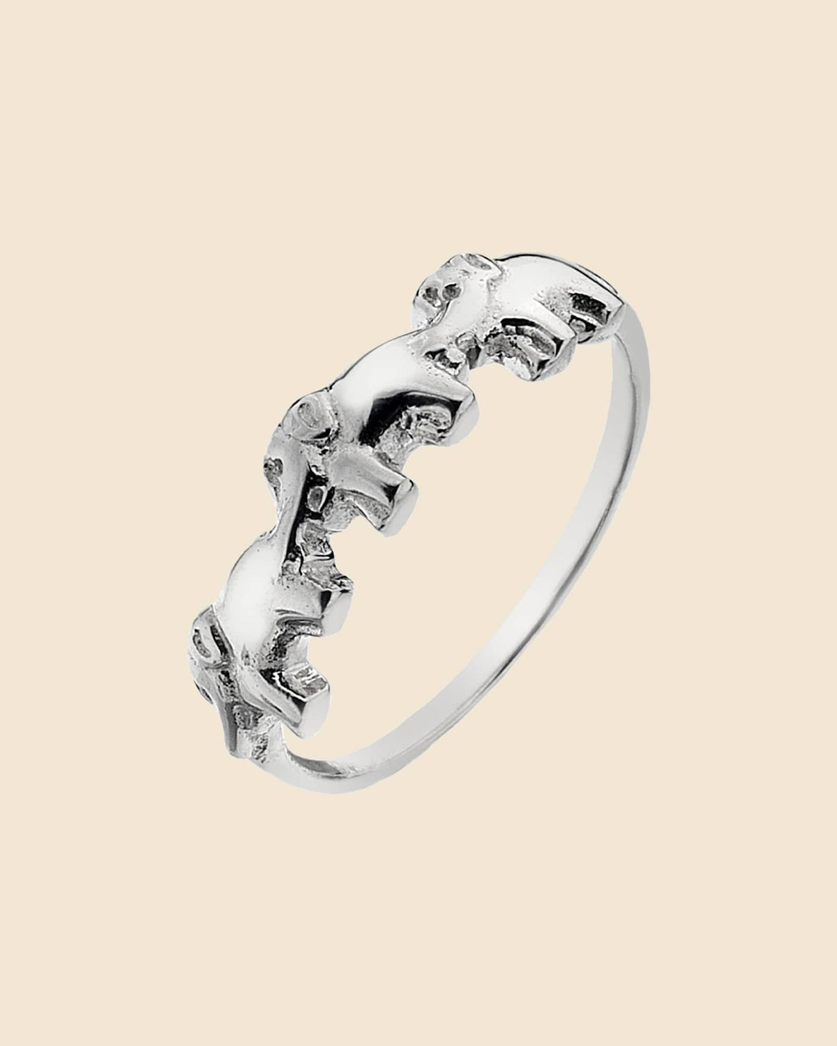 Sterling Silver Linked Elephant Ring