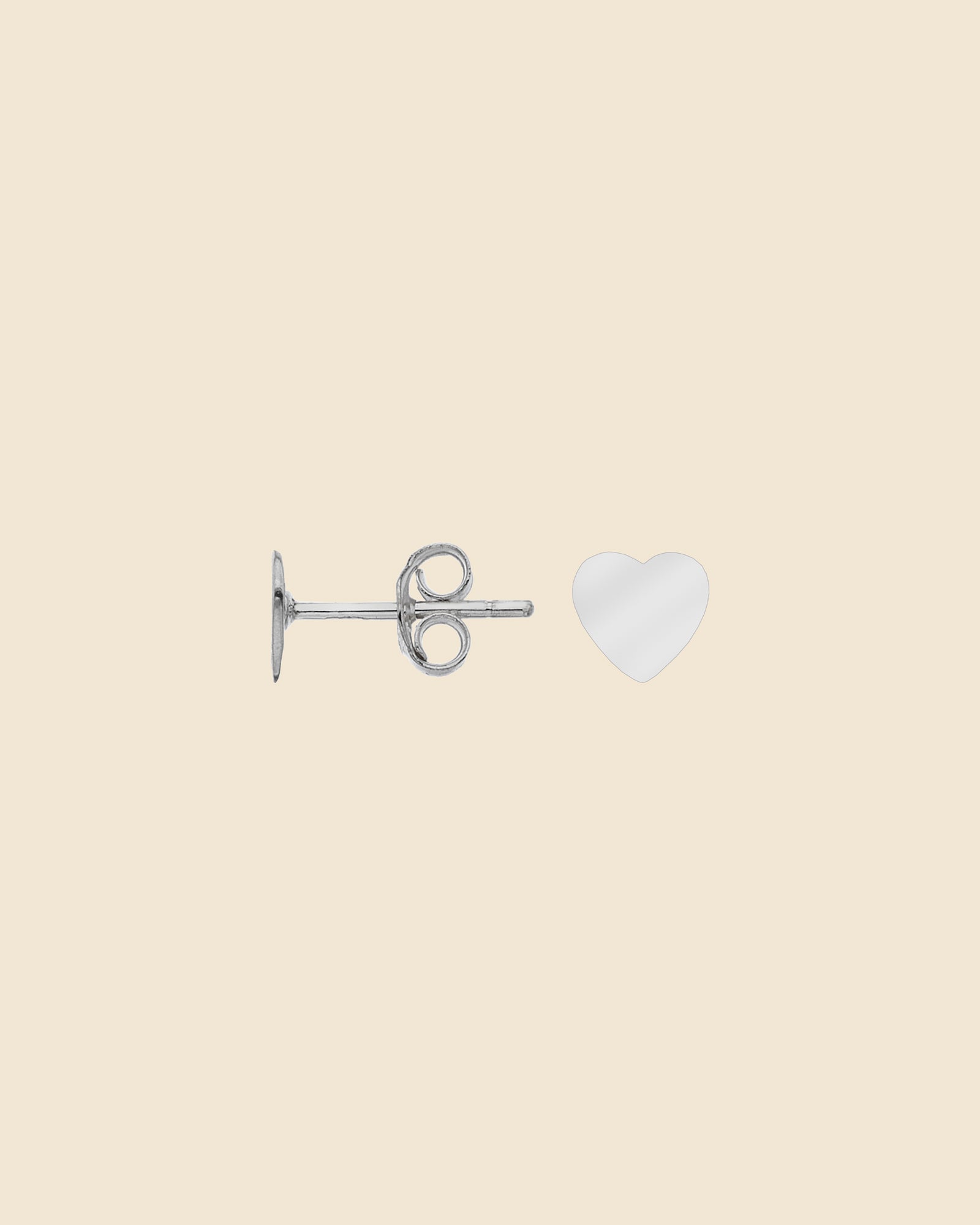 Sterling Silver Simple Heart Studs