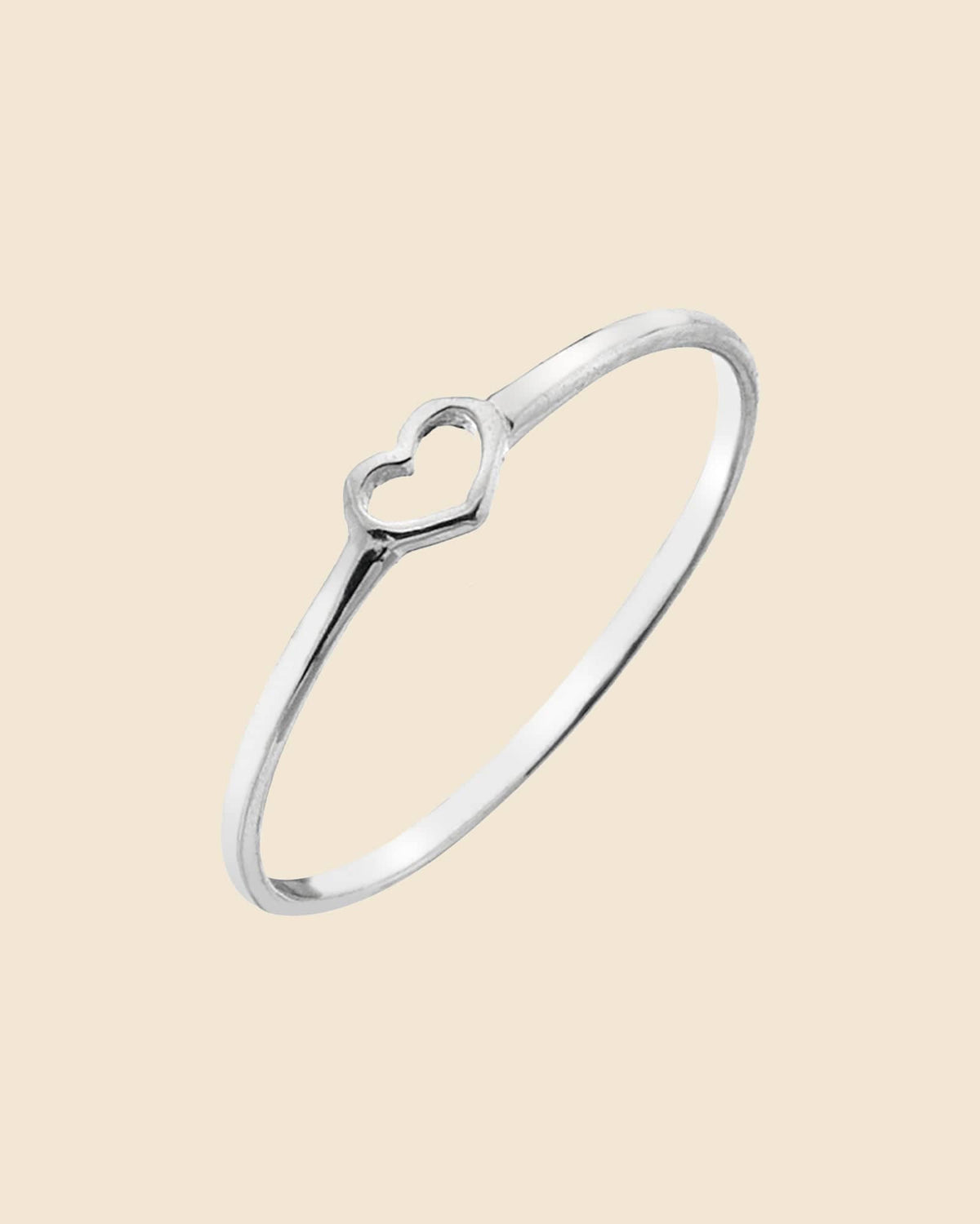 Sterling Silver Mini Cutout Heart Ring