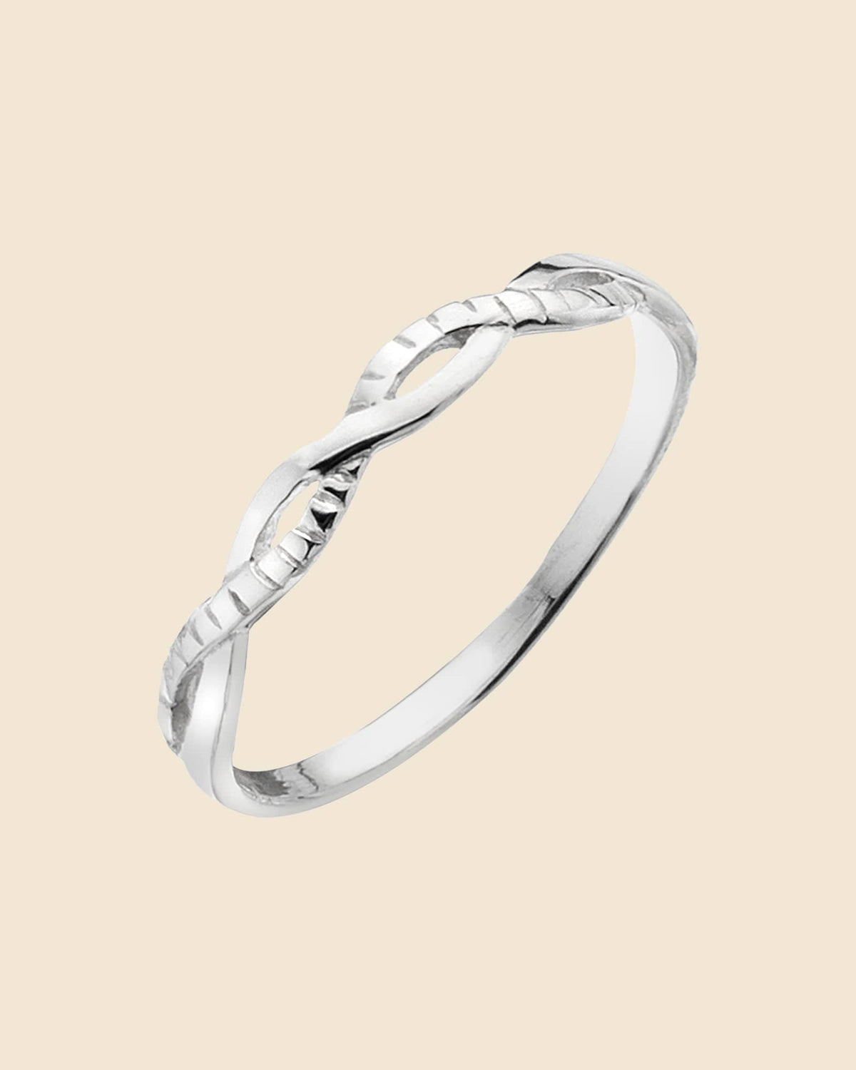 Sterling Silver Textured Twist Ring