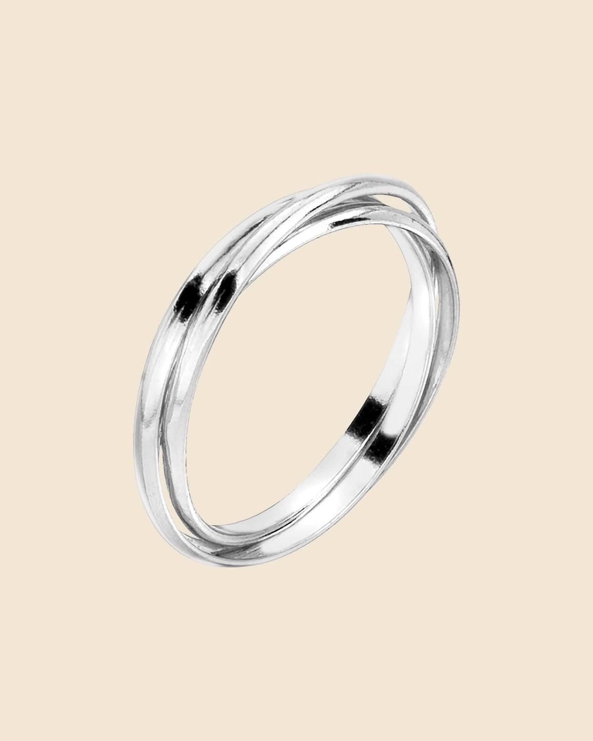 Sterling Silver 3 x 1mm Russian Wedding Band