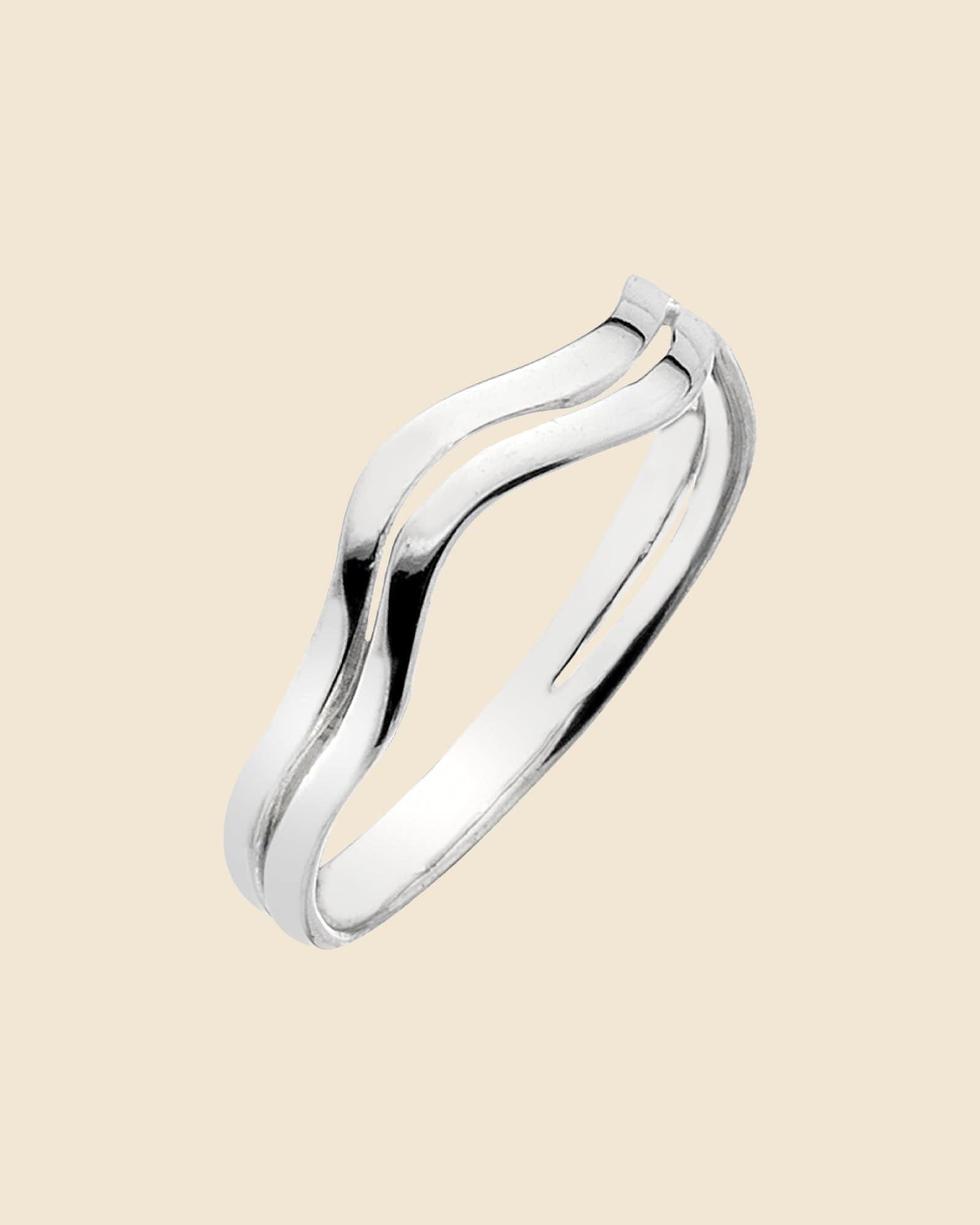 Sterling Silver Split Band Wave Ring