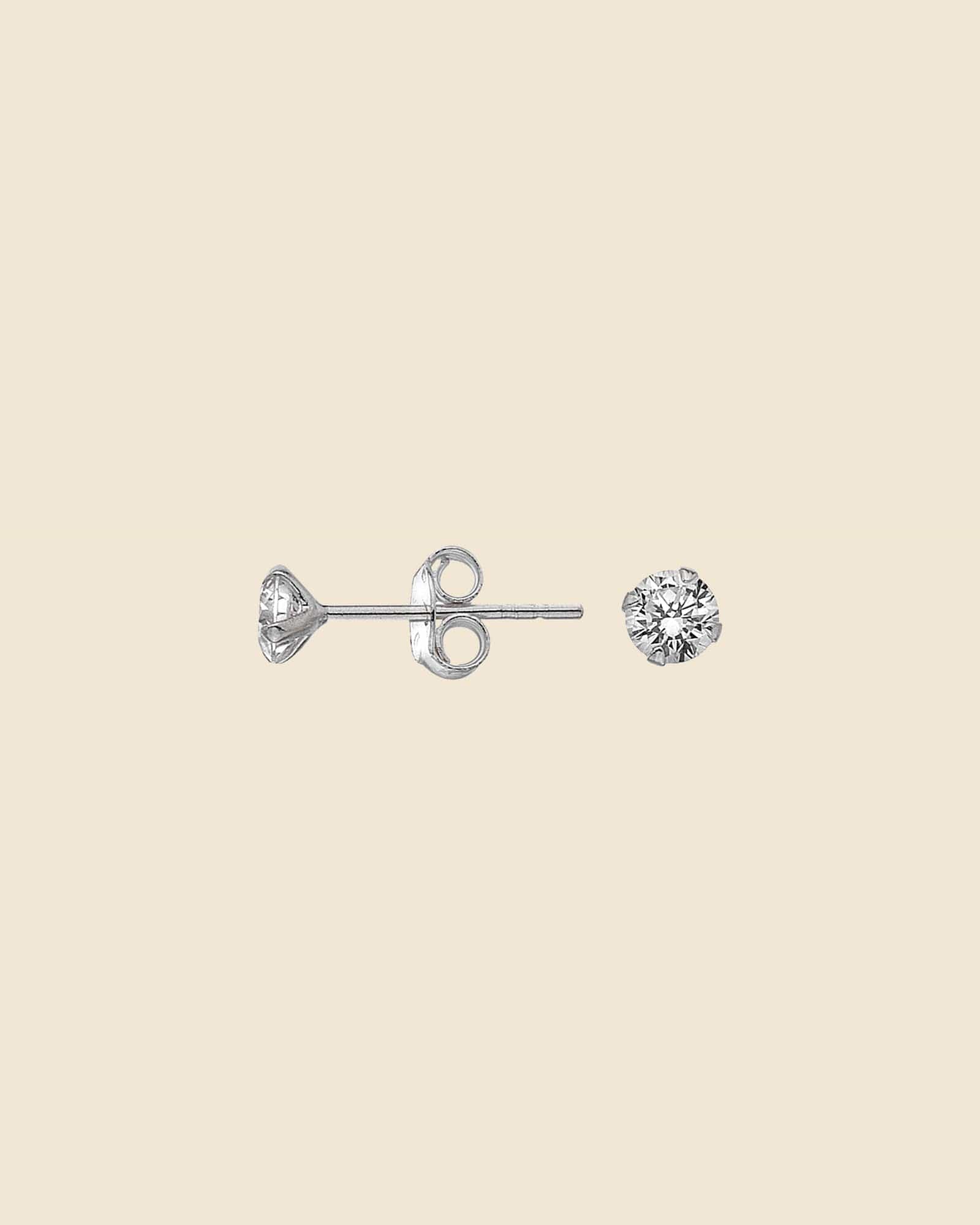 Sterling Silver Claw Set Cubic Zirconia Studs