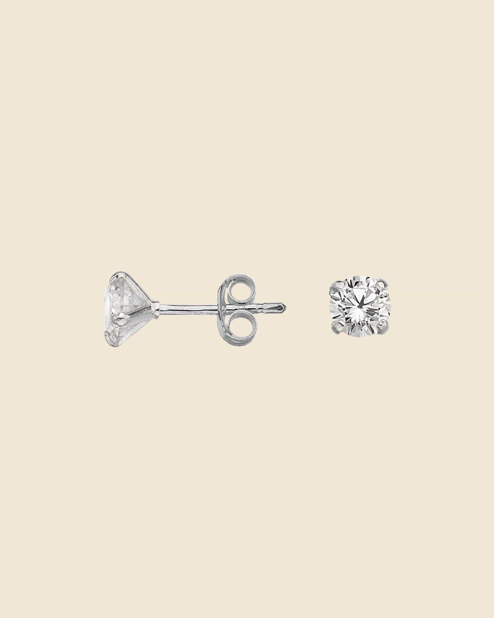 Sterling Silver and Cubic Zirconia 4 Prong Martini Studs