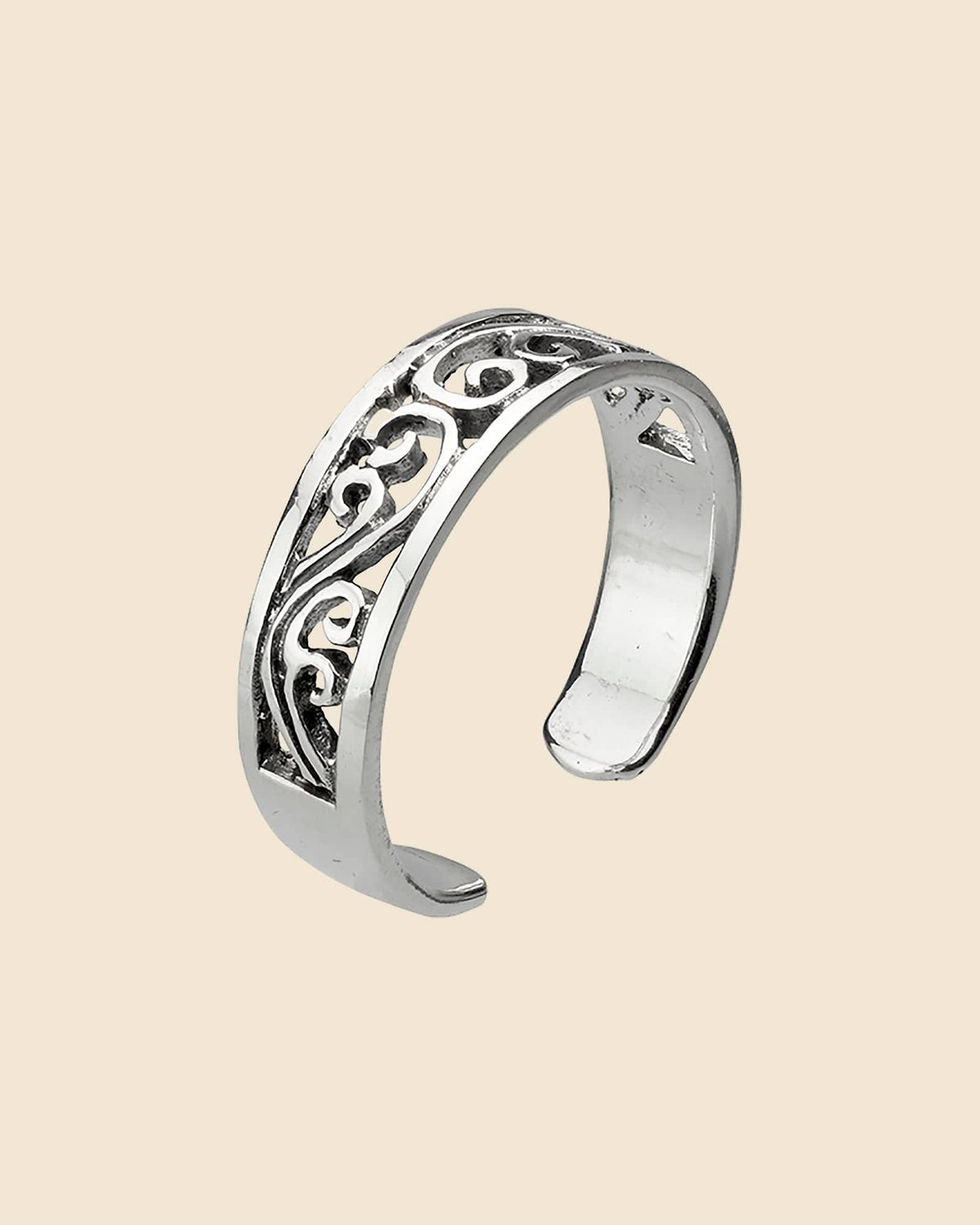 Cut Out Filigree Sterling Silver Toe Ring