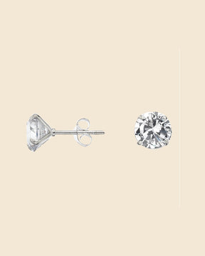 Medium Claw Set Cubic Zirconia and Sterling Silver Studs