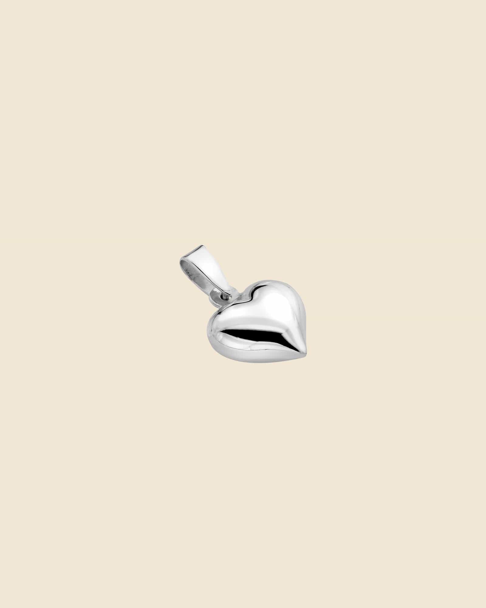 Small Sterling Silver Puffed Heart Pendant